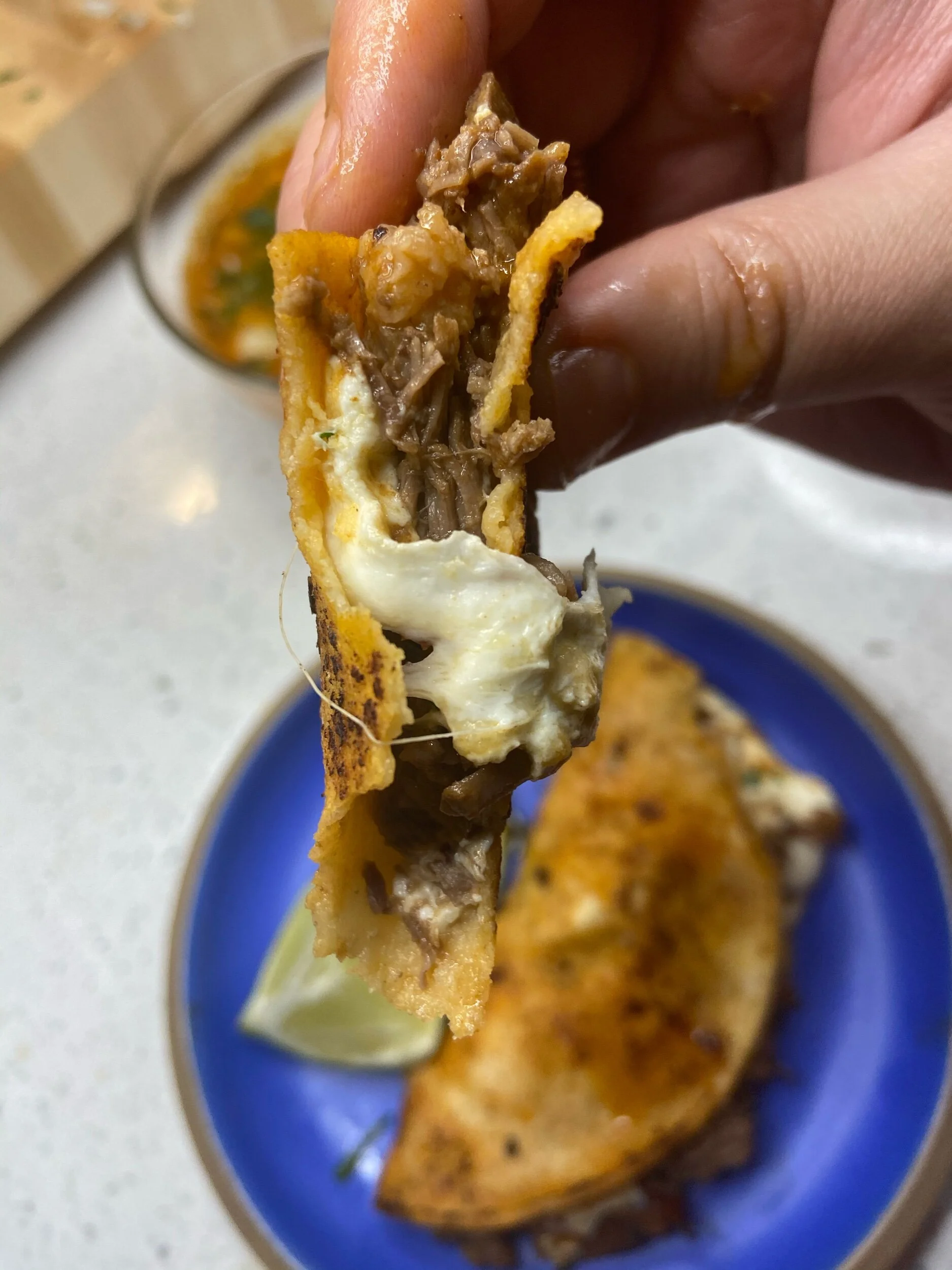 Easy Birria Quesa Tacos con Consommé (Instant Pot Recipe!)