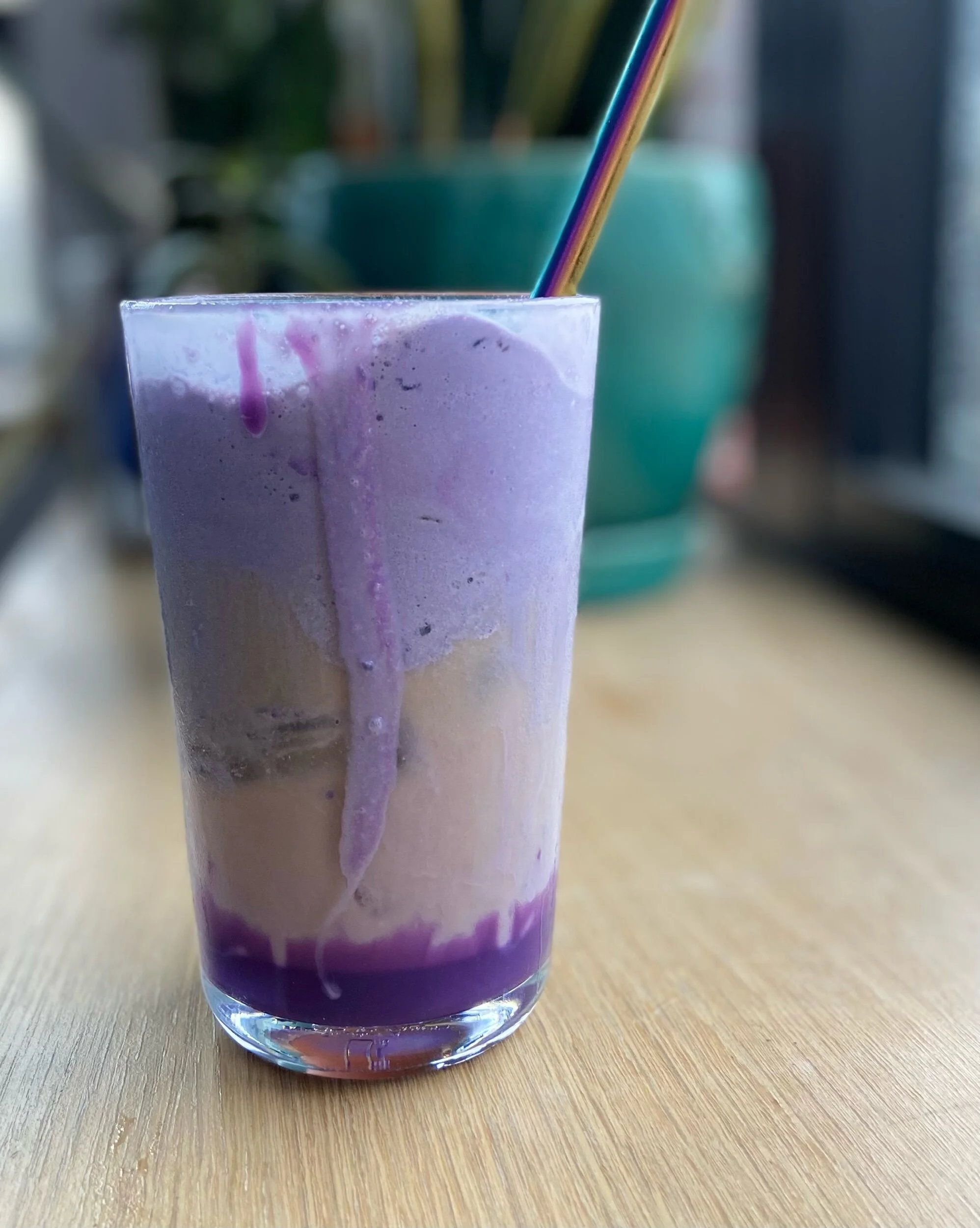 Iced Ube Latte Affogato