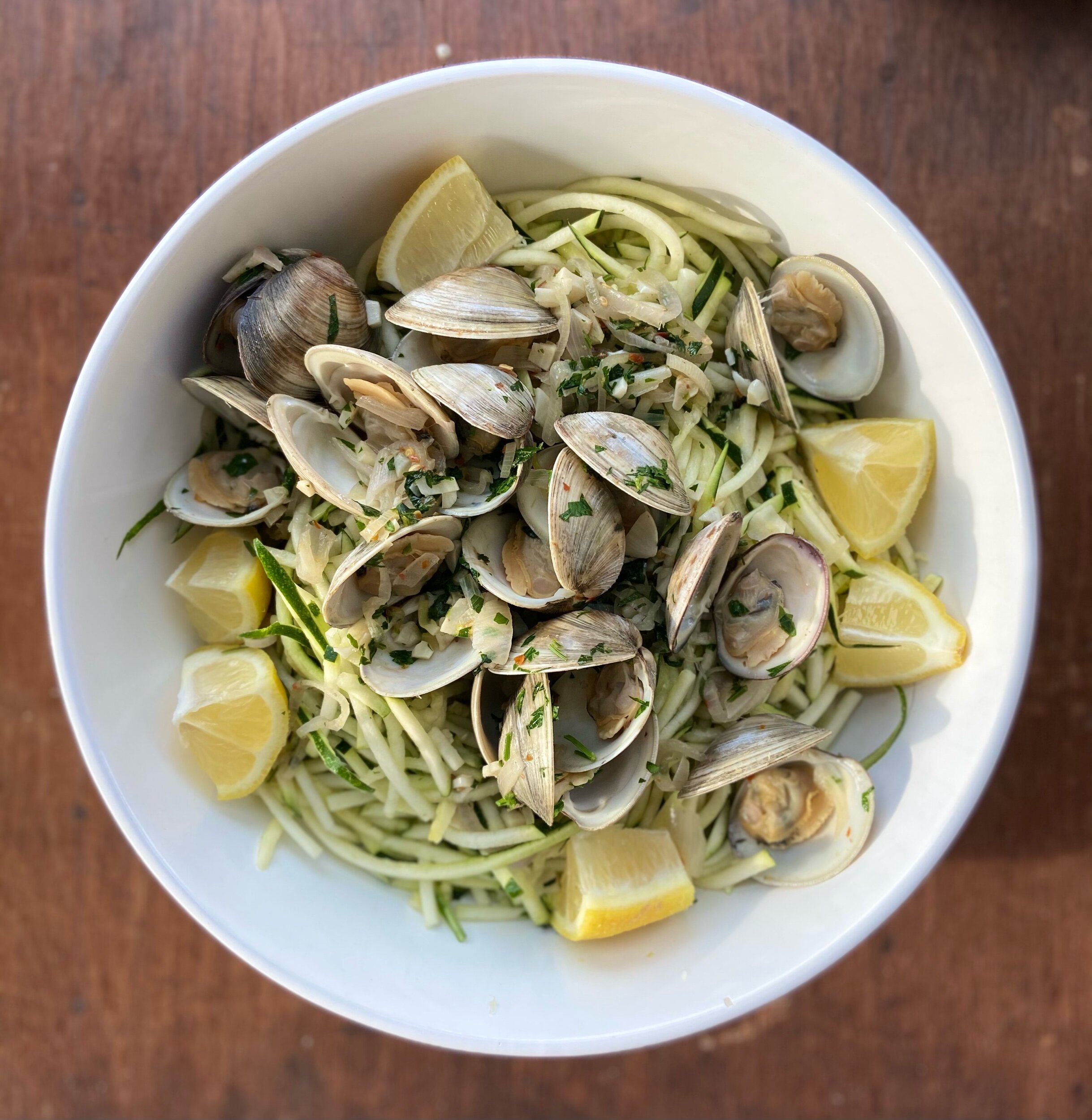 Lemony Zoodles and Clams