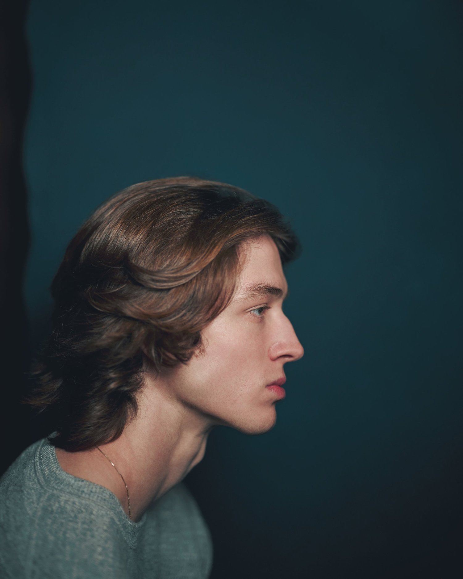 Model portrait with moody studio lighting, New York photographer