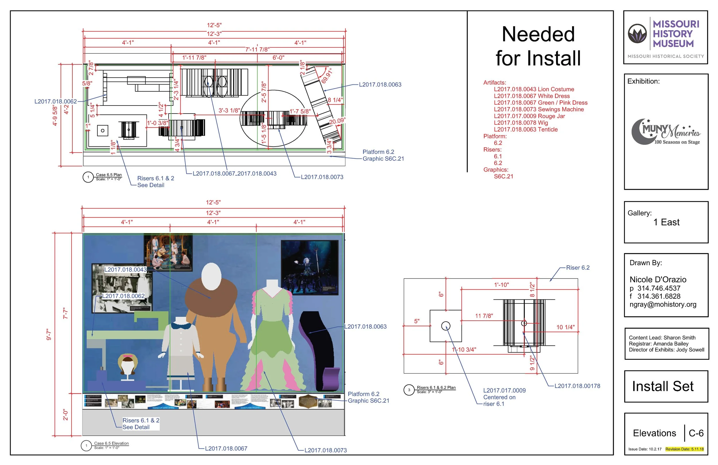 Casework Install Plan | Muny Memories: 100 Seasons On Stage | 2018