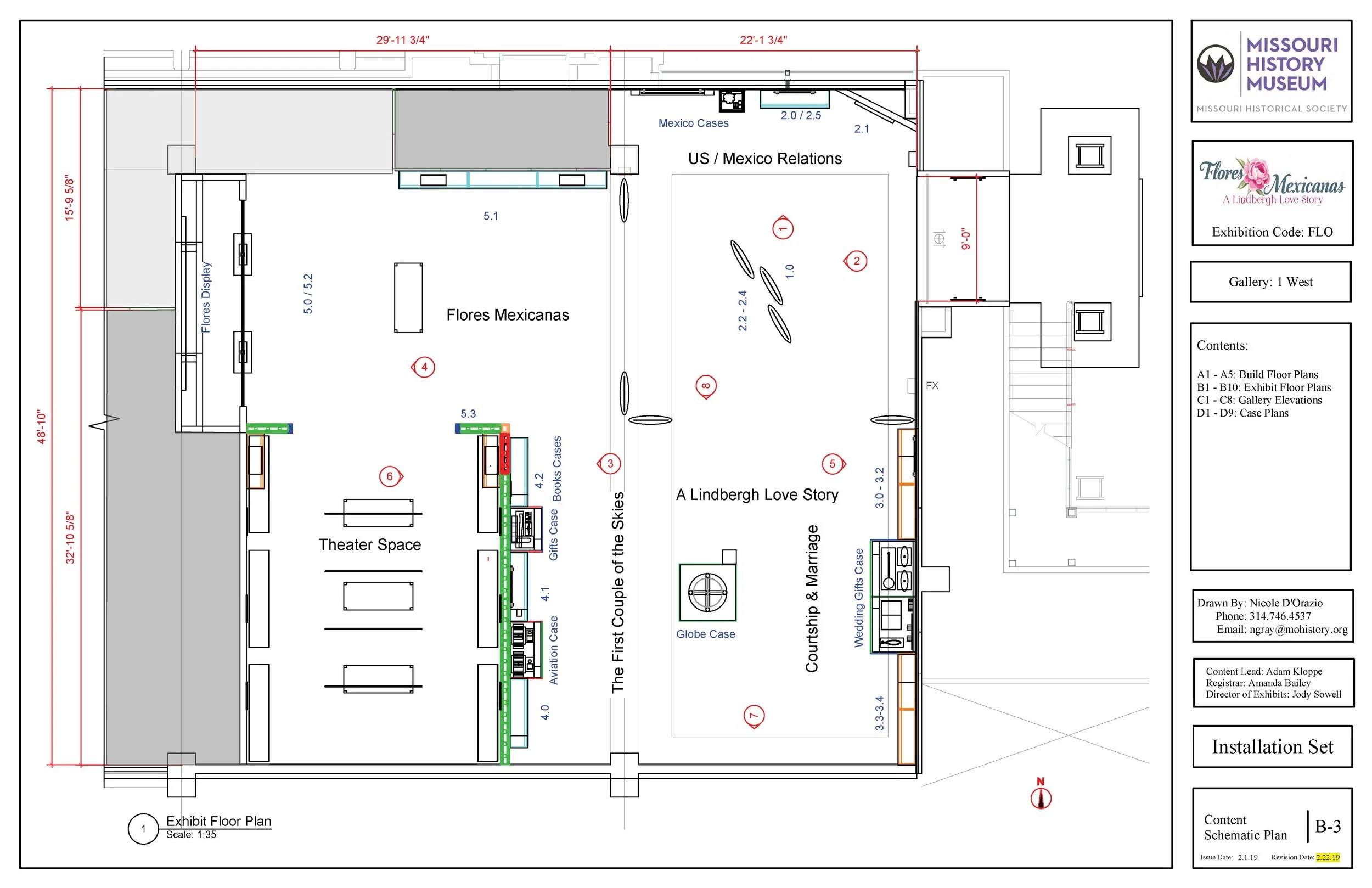 Exhibit Floor Plan | Flores Mexicanas: A Lindbergh Love Story | 2019