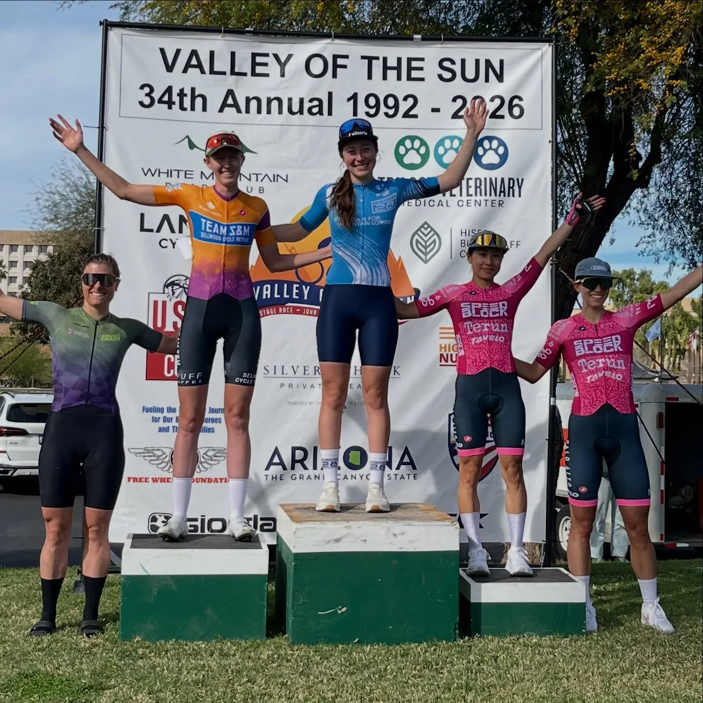 🛎️🛎️🛎️ 2nd in the stage two road race for @__csoneill at the 34th annual Valley of the Sun Stage Race, the nation&rsquo;s traditional road season opener. We&rsquo;re so stoked! Thanks for kicking off #SeasonTen for the team in righteous style, Car