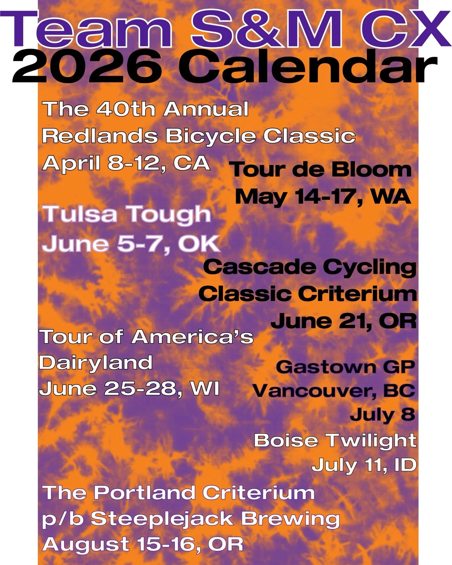 Time to get this fun show on the road ✨

Team S&amp;M CX 2026, brought to you by
@sellwoodcycle 
@starkwoodchiro 
@steeplejackbeer 
@thepuffcoffee 
@castellicycling 
@rideshimano 
@lazersportna 
@skratchlabs 
@sockguyluv 

#womenscycling #TeamSandMCX