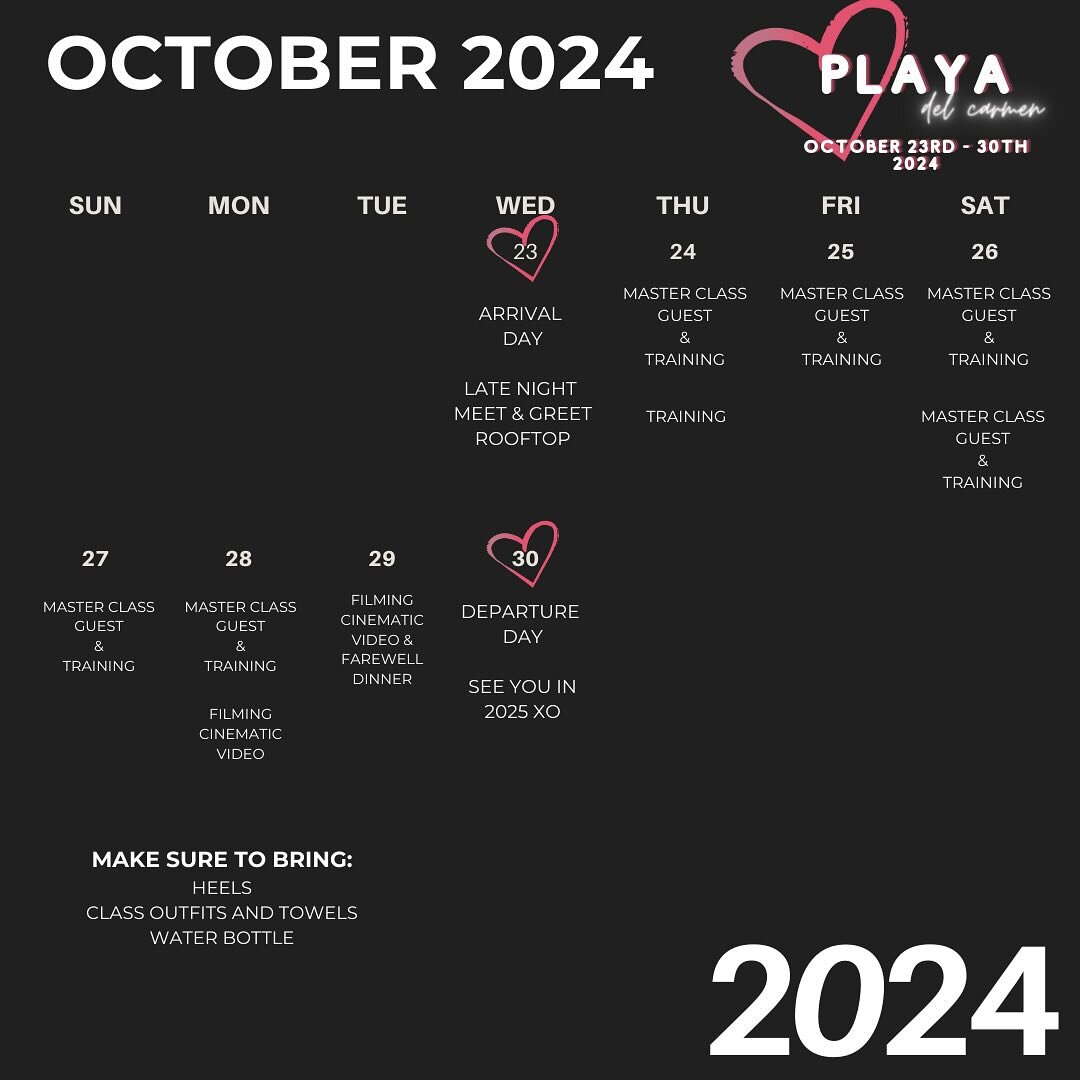 Who&rsquo;s going to join me in Playa Del Carmen Mexico October 2024!!! Hosting a HEELS dance retreat with some of the industries most sought after choreographers!! 

DM me to register &amp; get more info 🌴👠🌴