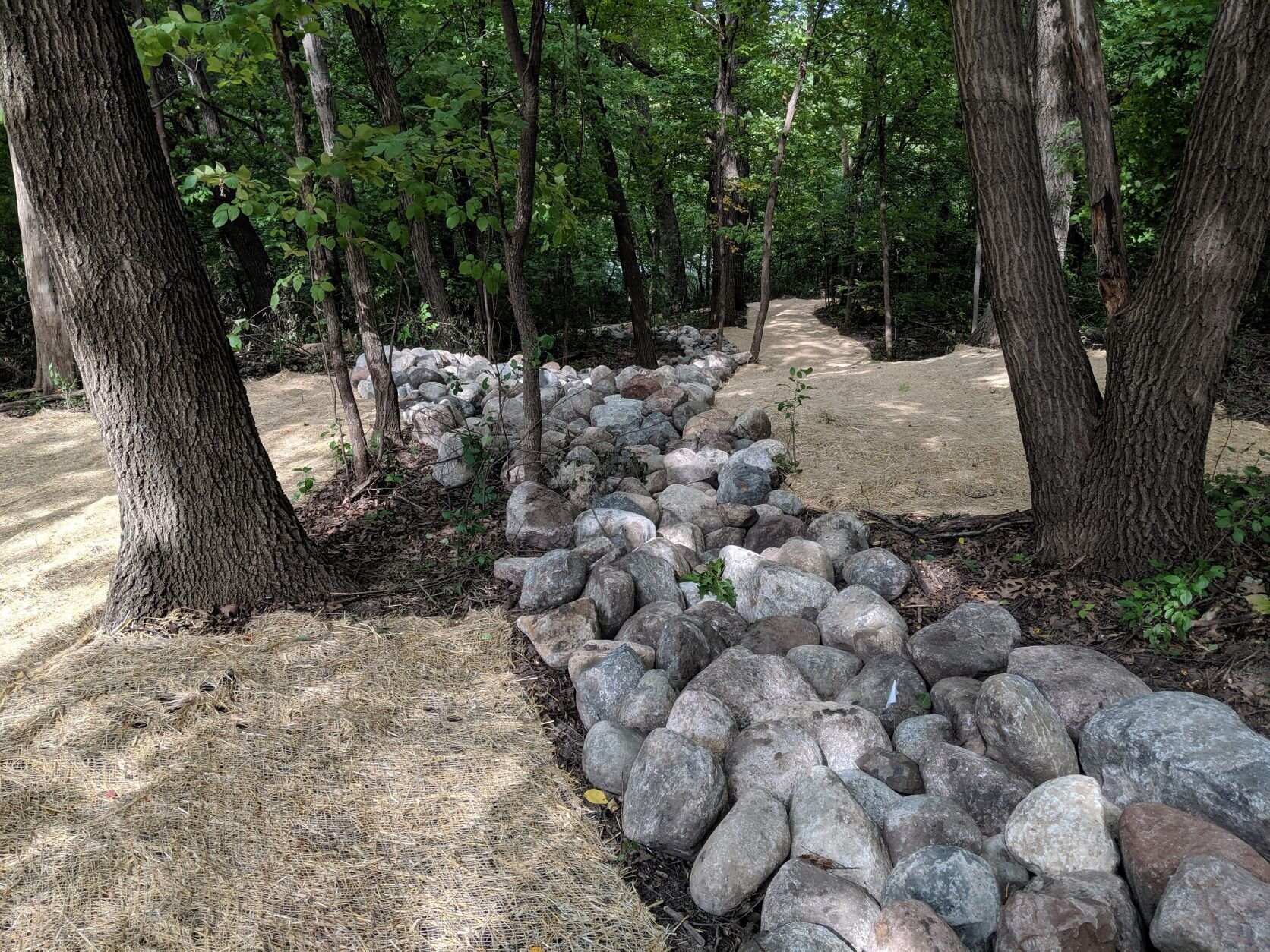 erosion control blankets and stone rip rap