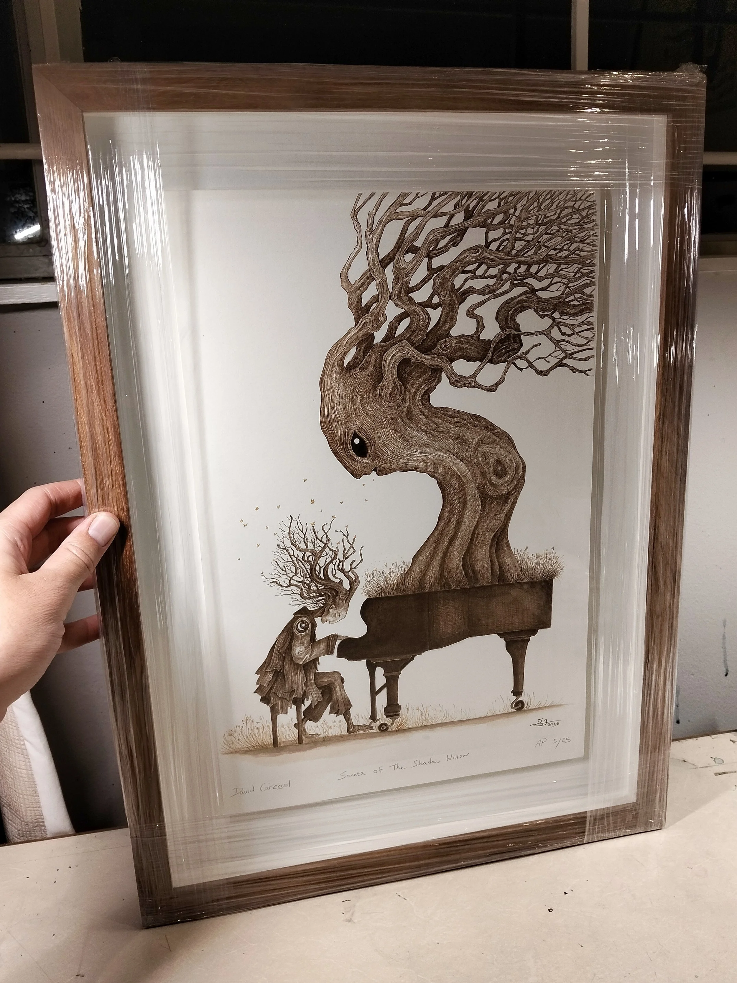  example of a limited edition print framed in kiaat 