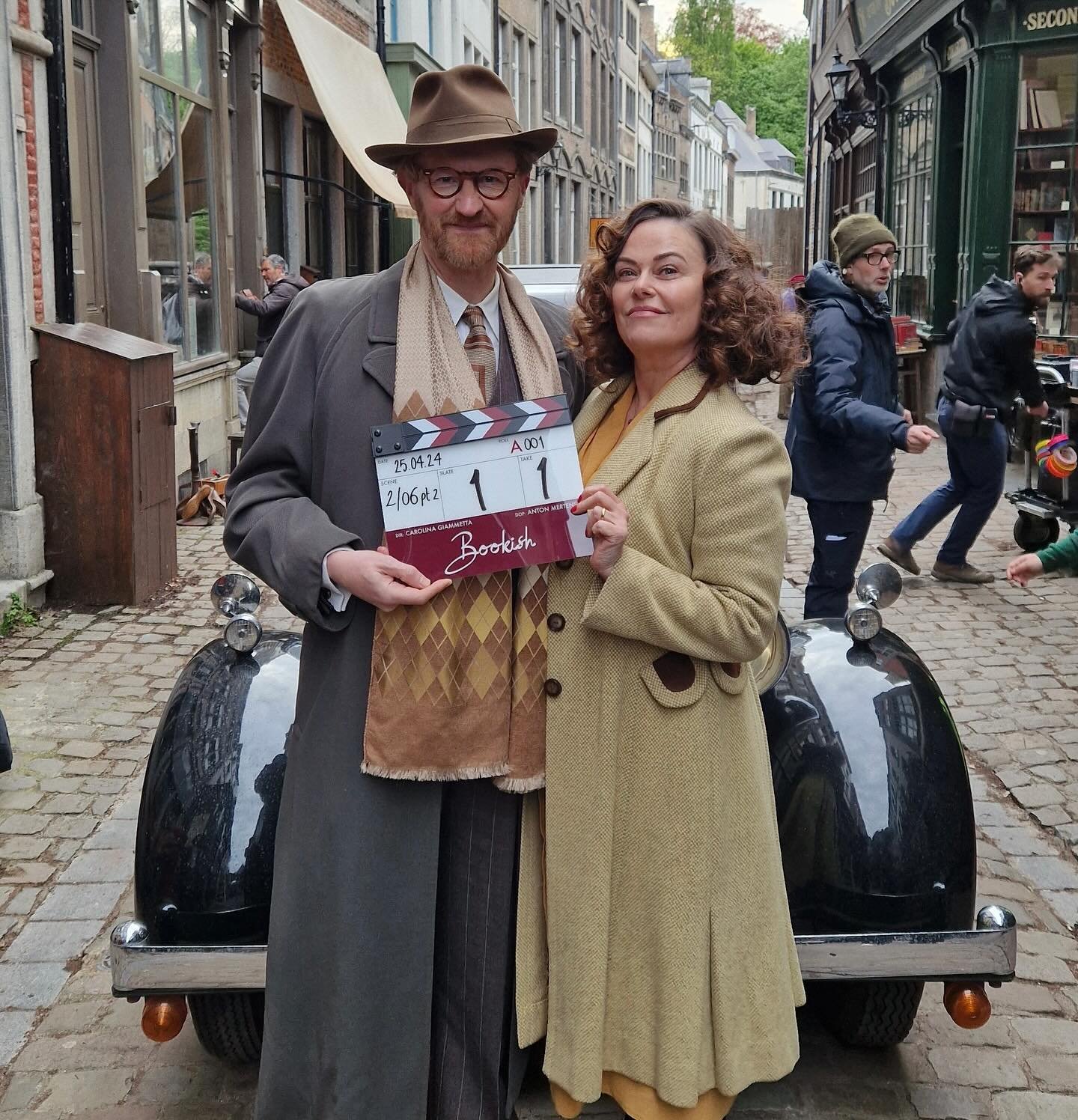#RKPR client #markgatiss in the first look at BOOKISH - which he has created and in which he also stars as Gabriel Book - an antiquarian bookshop owner / solver of crimes! Also starring @officialpollywalker as Book&rsquo;s wife Trottie. Shooting is c