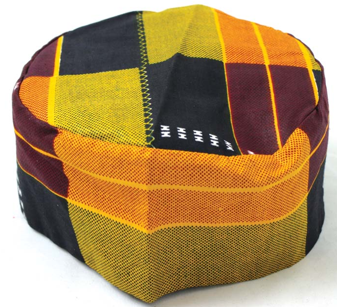 multicolor kente material Kente Kufi Hat Style #2Mens Fabric Cap 