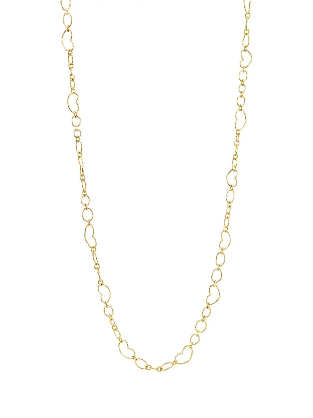 18K YG HANDMADE HEART LINK CHAIN 