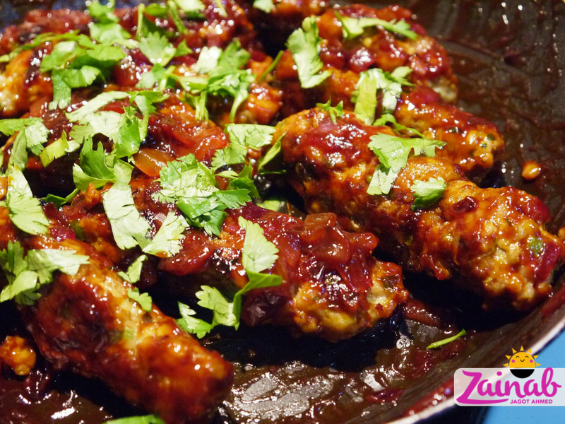 Easy Seekh Kebabs in Onion Ketchup Sauce