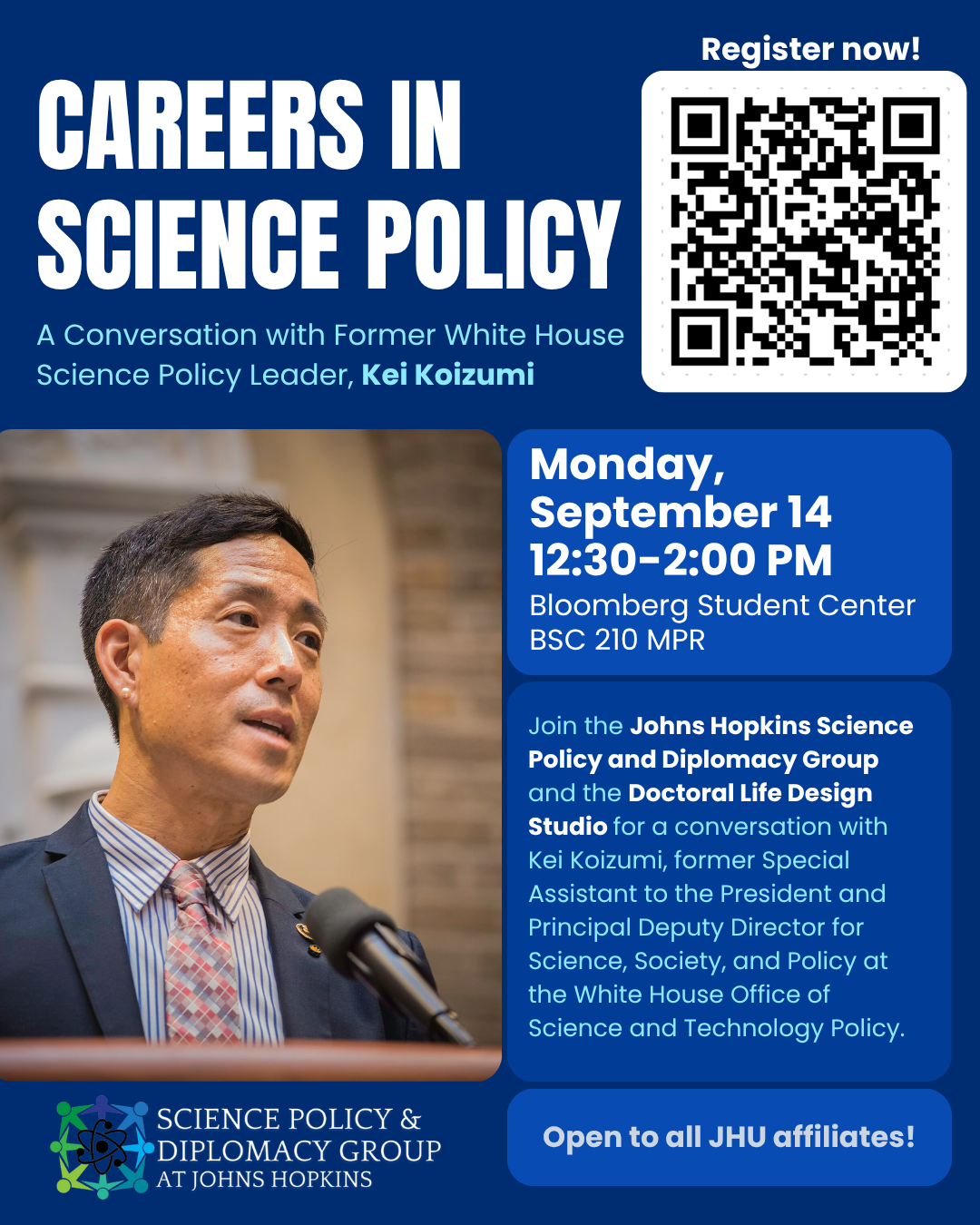 Careers in Science Policy Conversation, Former White House Leader K. Koizumi