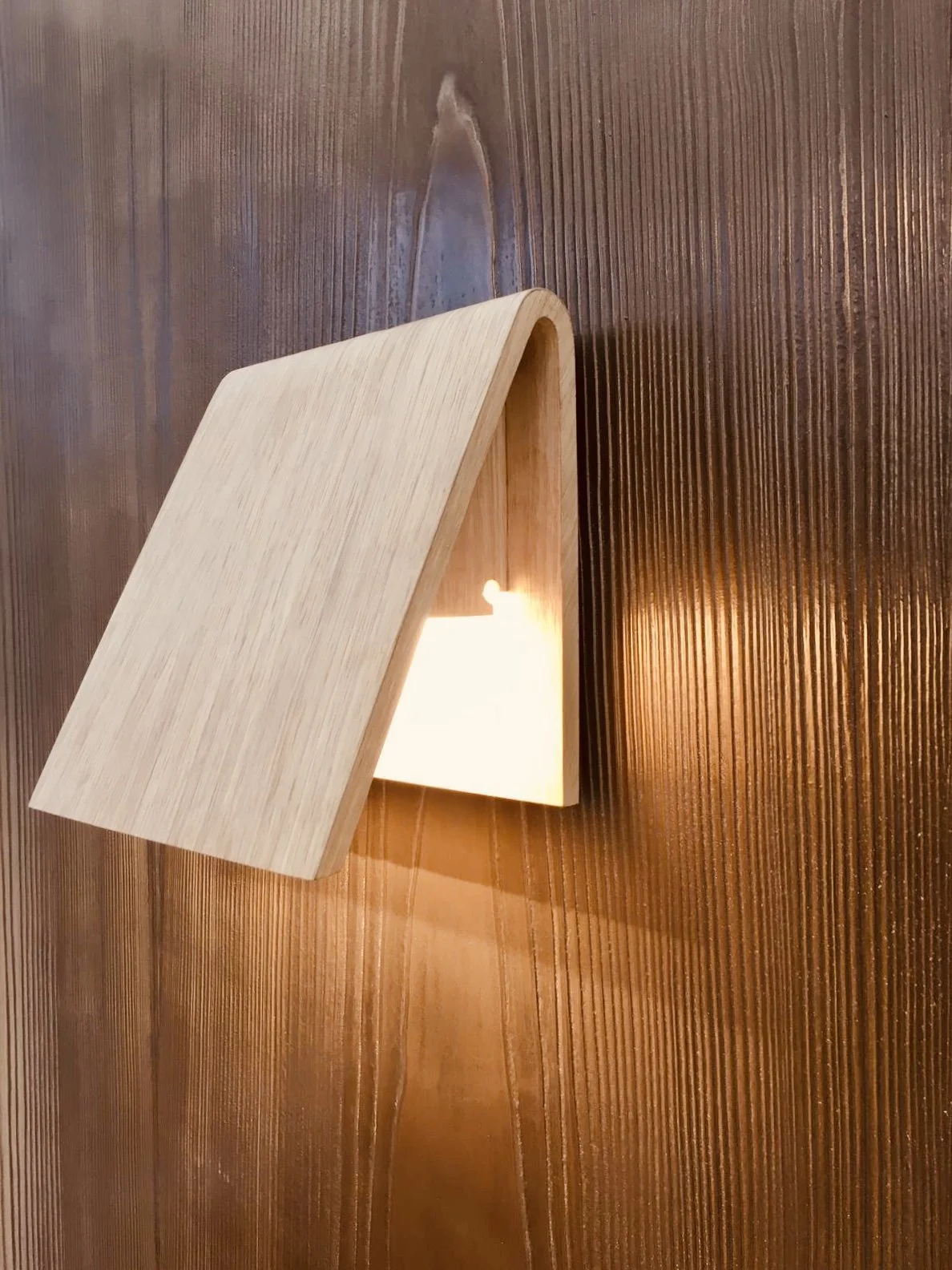 Oak and Brass Wall Sconce