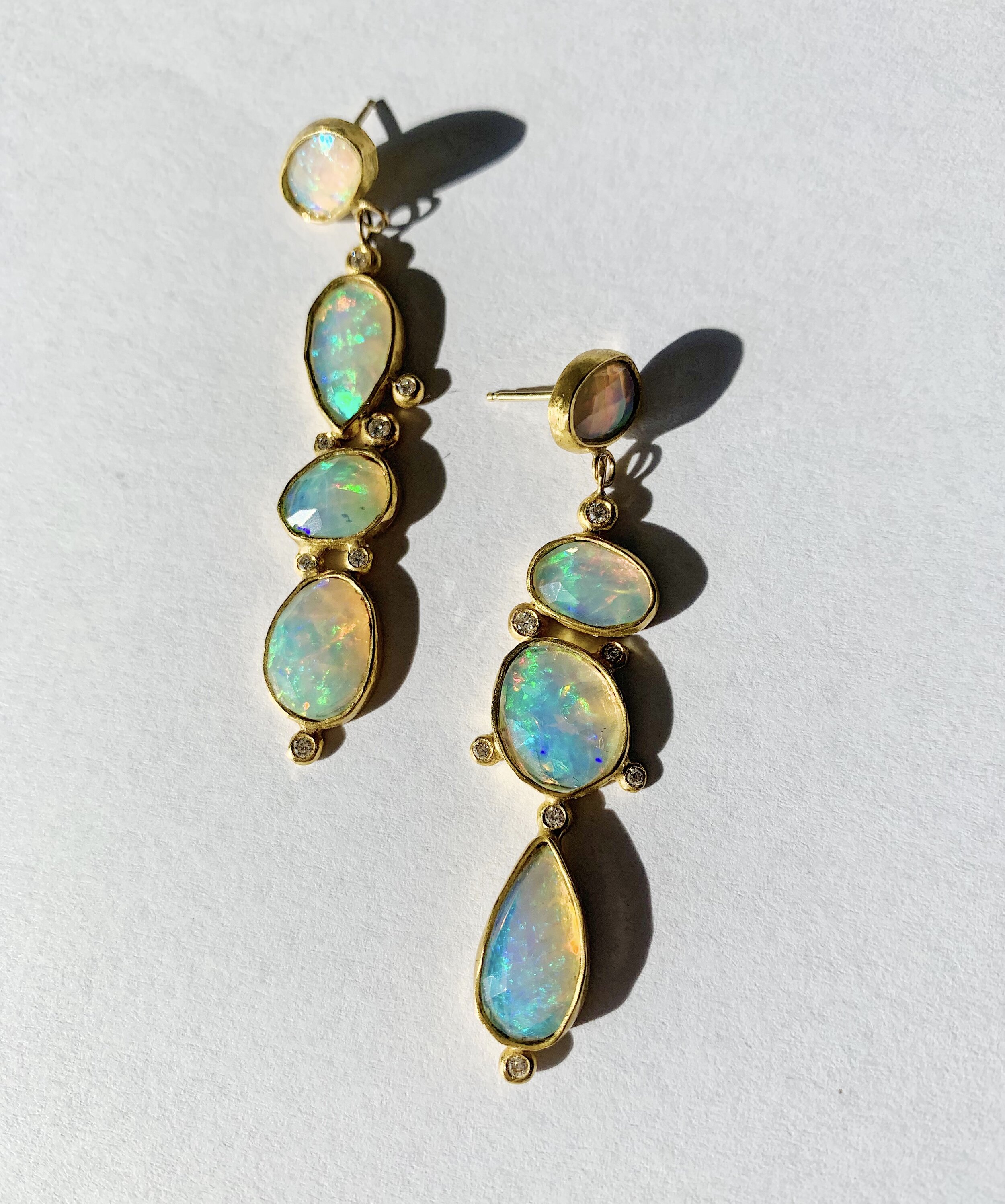 klimt earrings opals