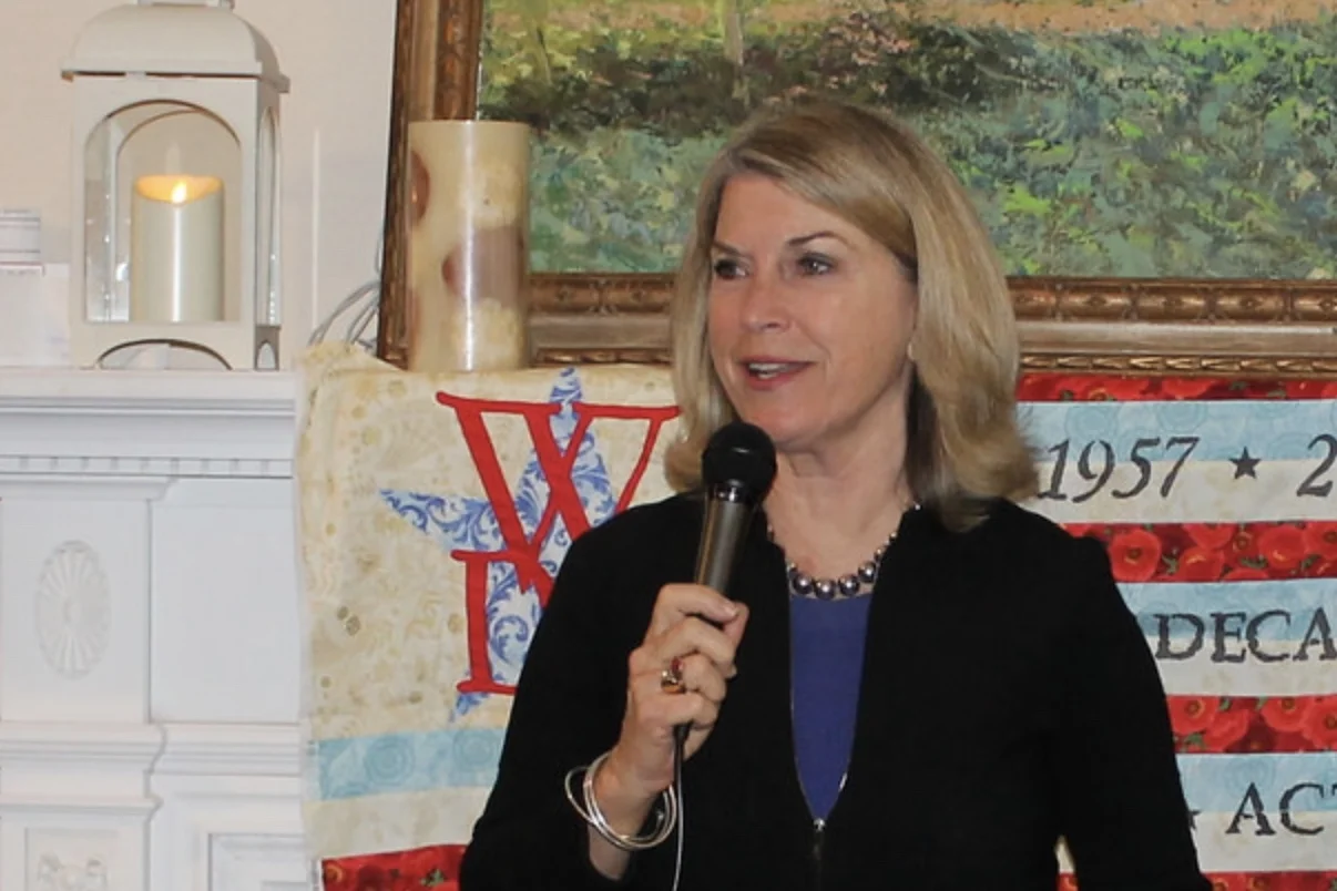 Former Maryland Democratic Party Chair, Kathleen Matthews, giving an update.