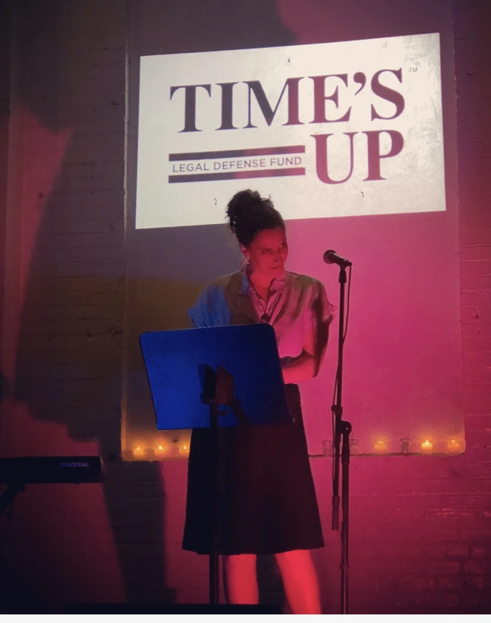 Actor Alli Blair reciting a power original poem.