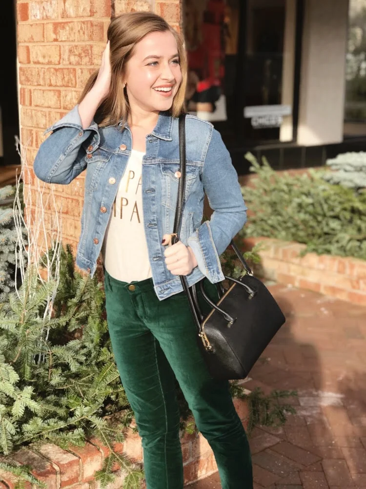 For a perfect weekend friendly look, I styled the crops with my favorite political t-shirt - read "Champagne Campaign" and a denim jacket. I have a petite build and often have a tough time finding casual shirts that fit my shoulders. Francesca's is one of my favorite stores and anyone who has ever shopped with me will tell you it's near impossible for me to leave the store without spending at least $100. When I tried on their casual wear and tried on their t's it was a total game changer - they're super soft but also come in a variety of necklines, sleeves and bottom cuts - perfect for a your favorite jean or to wear with leggings for a movie night I bought this shirt last fall, but etsy has a wonderful selection of handmade shirts similar to this - go shop small!