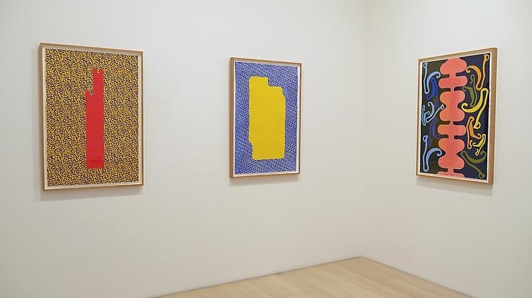 Installation view, "Hat Trick," D. C. Moore Gallery.