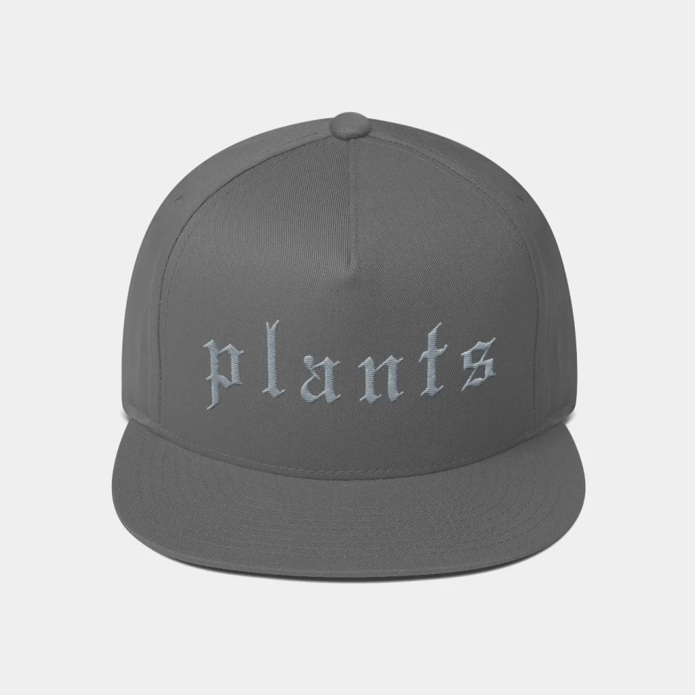plants plant-based vegan snapback hat grey