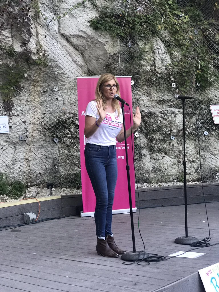 Actor Connie Britton motivates voters at a rally in Texas with our partners at Planned Parenthood.