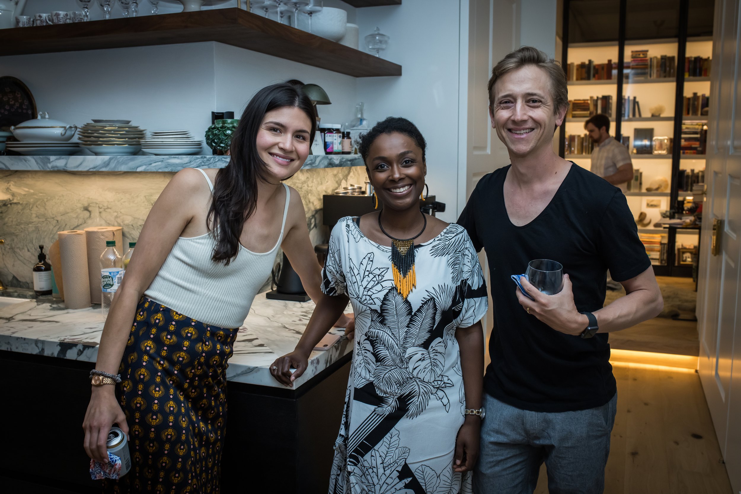 Energizers Phillipa Soo and Evan Gregory with The Hometown Project's Malinda Logan