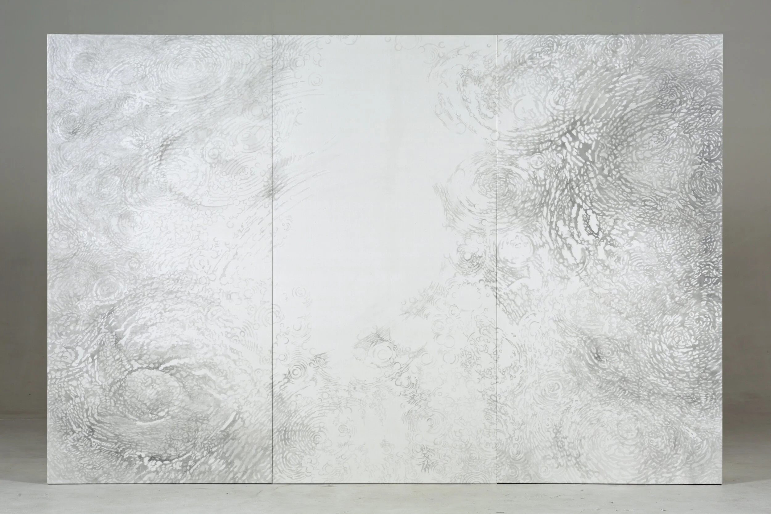  Resonance  2019 Sumi ink on silk  墨 / 絹本  145 x 218 cm 57 x 86 inches 