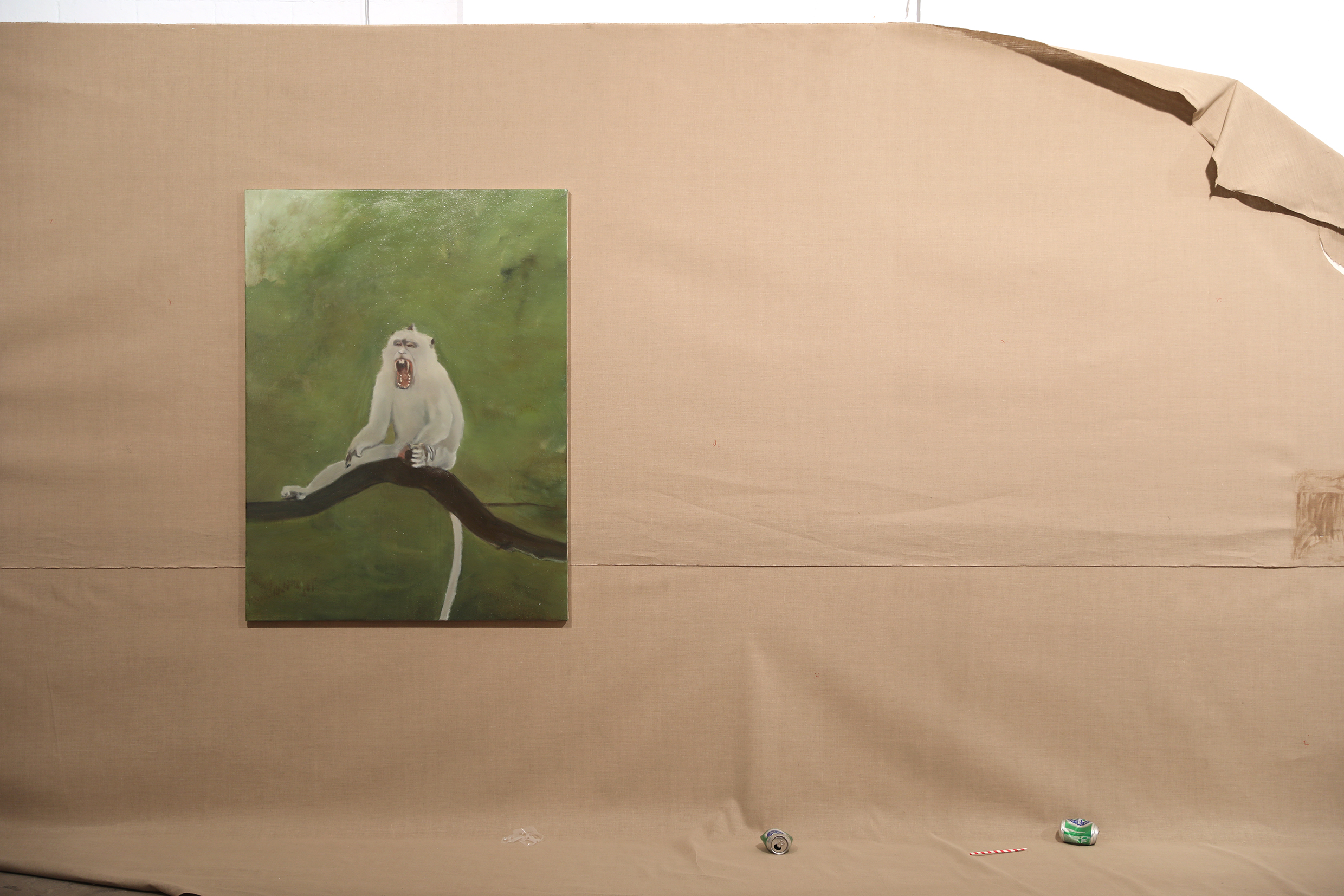  ‘The Mark (Macaca fascicularis)’ 2019, oil on canvas 