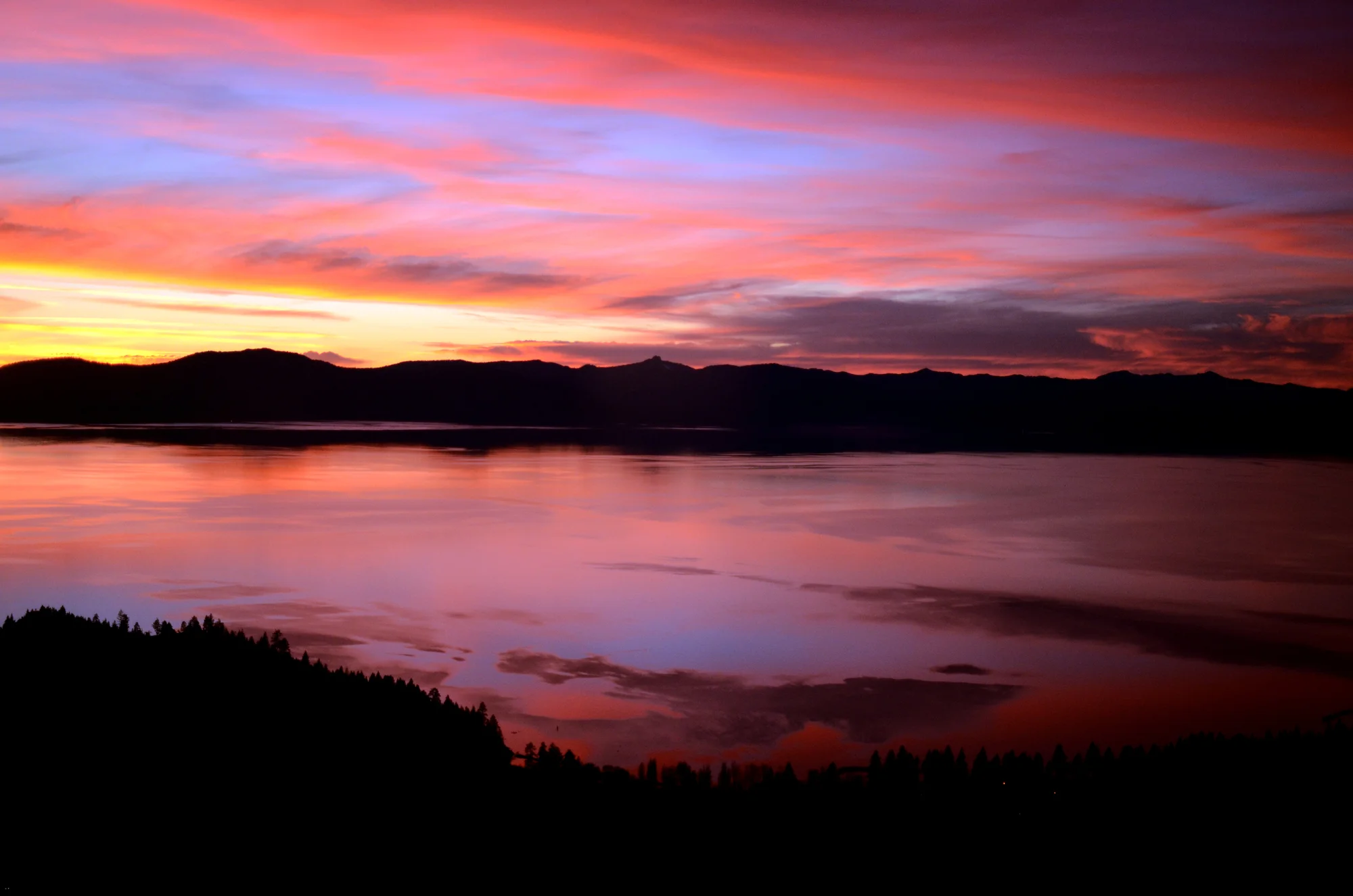 Lake Tahoe Sunset with Clouds