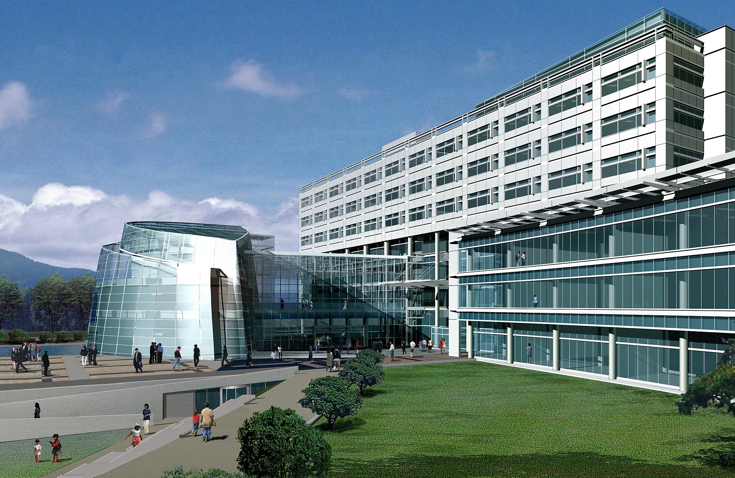 Gae Yang District Court & Office Building: Main Entrance