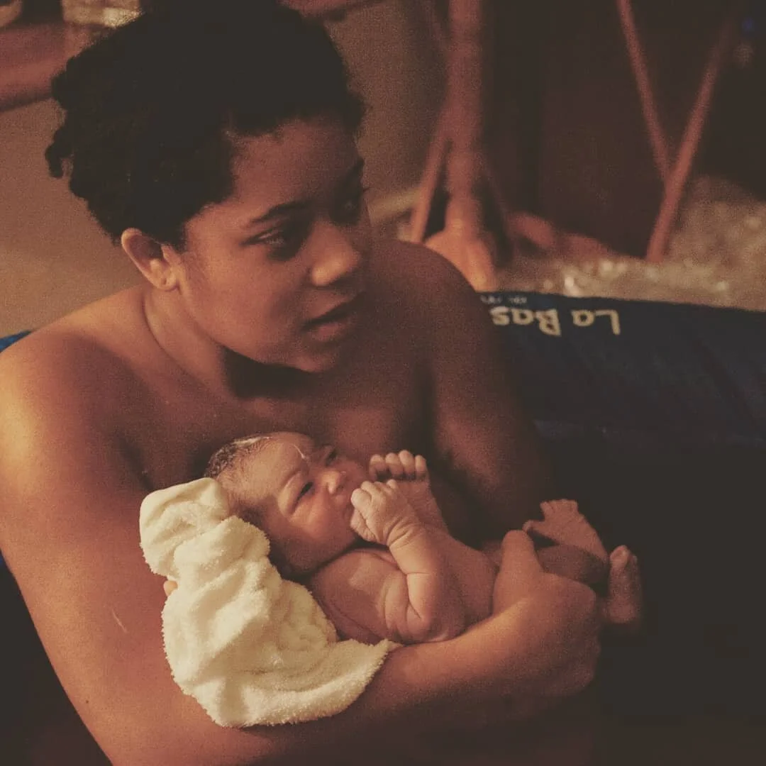 black mother with baby
