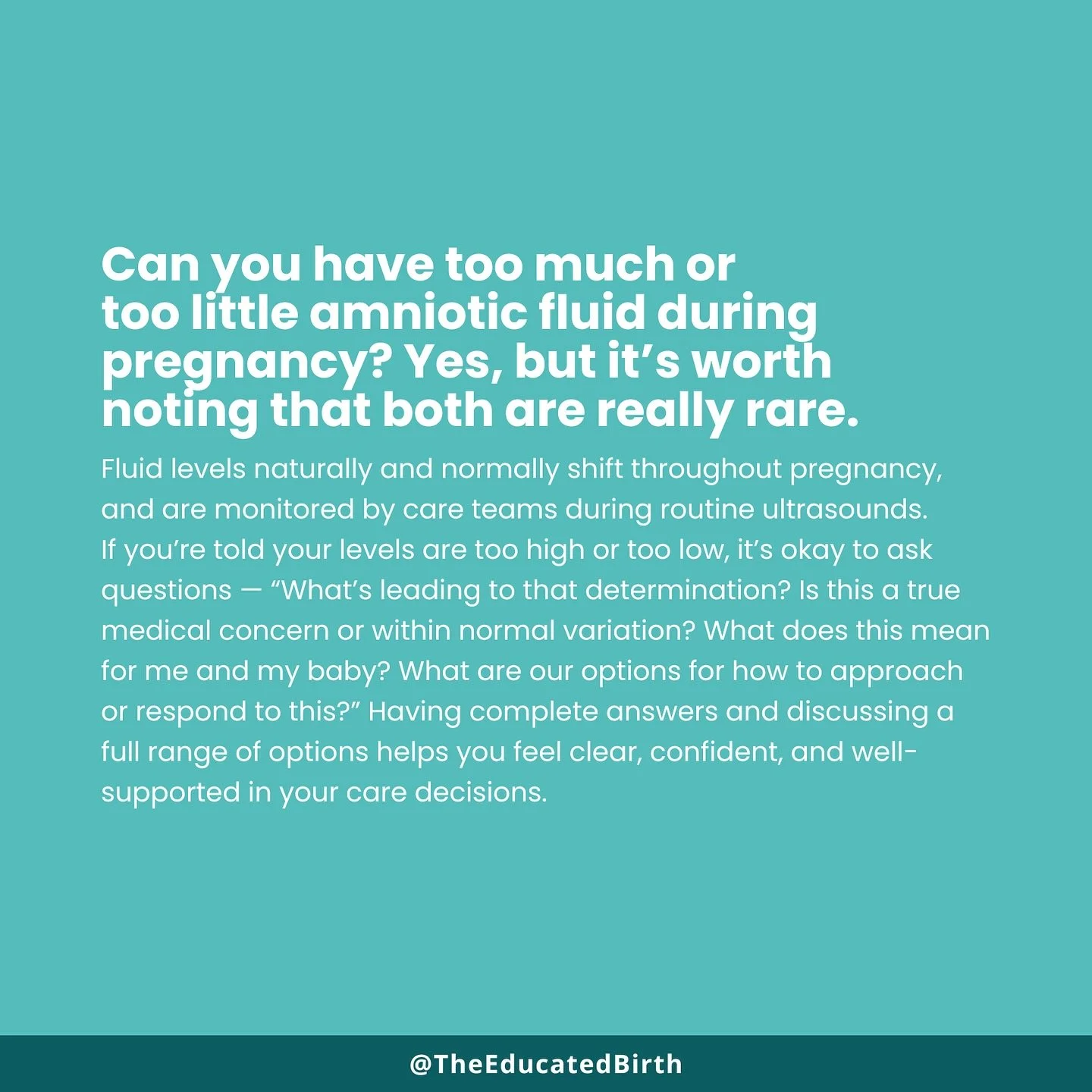 Did you know that amniotic fluid levels increase and peak around 34-36 weeks and then slightly decrease closer to birth? That&rsquo;s one reason why all indications of less fluid aren&rsquo;t necessarily a problem. Mild changes in amniotic fluid are 