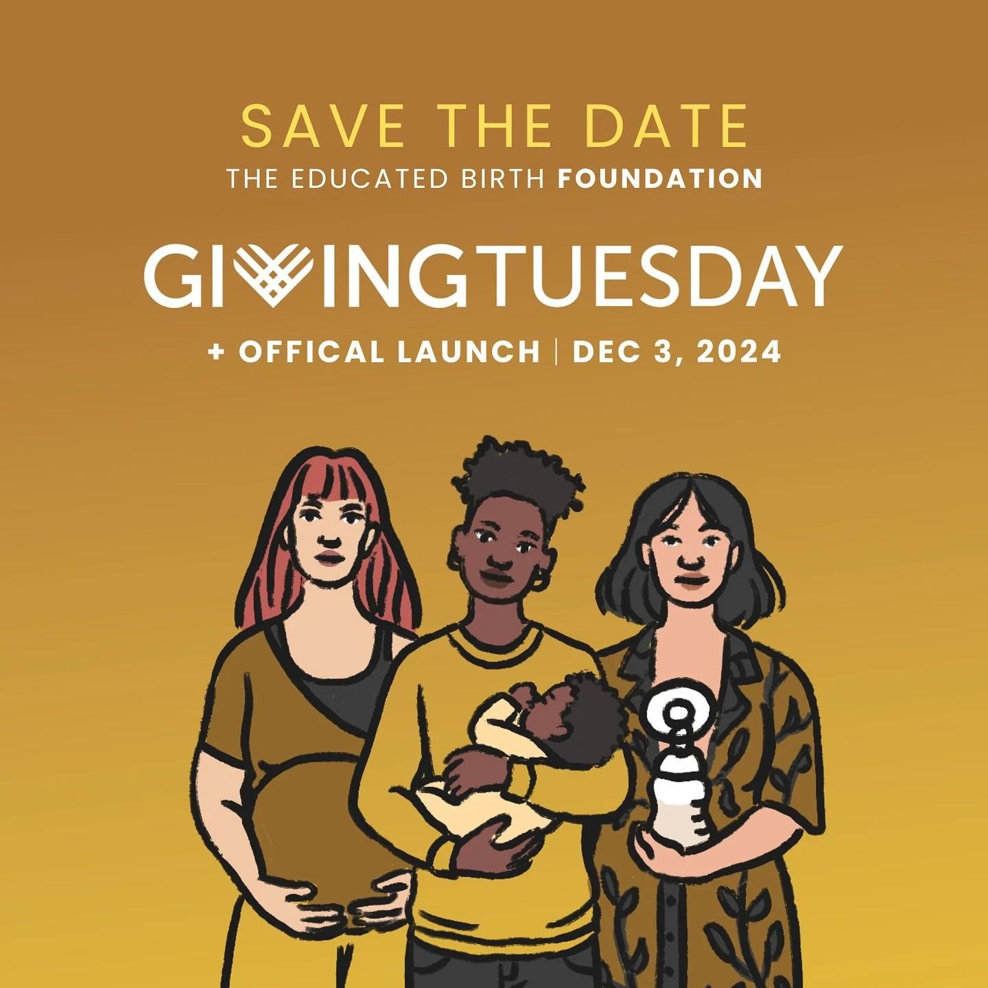 Mark your calendars! 🗓️ This Giving Tuesday, we&rsquo;re officially launching The Educated Birth Foundation &mdash; a movement dedicated to breaking barriers and fostering equity in reproductive health through inclusive education and art. With your 
