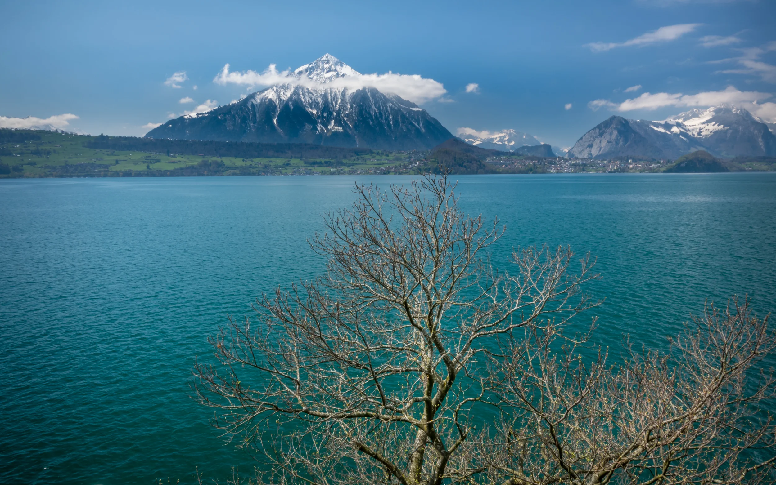 Niesen mountain surrounded by a ring of clouds