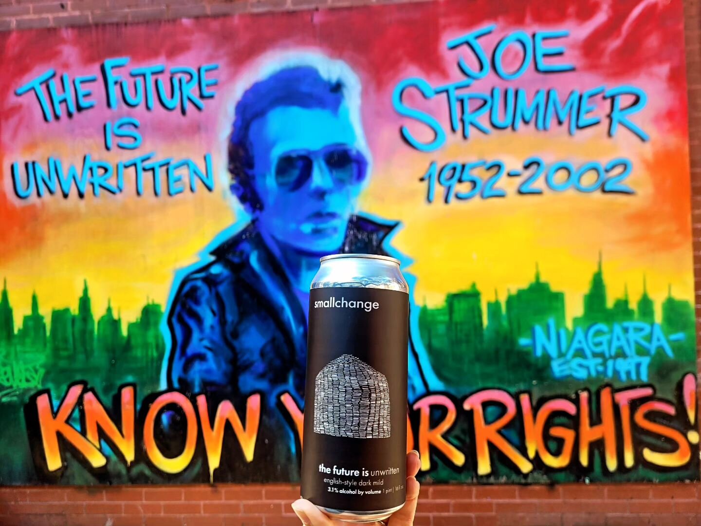 &quot;The Future Is Unwritten&quot;. Our dark mild, named after a quote by Joe Stummer, is available now. 

Only a few cases remain so stock up before it disappears until next year.