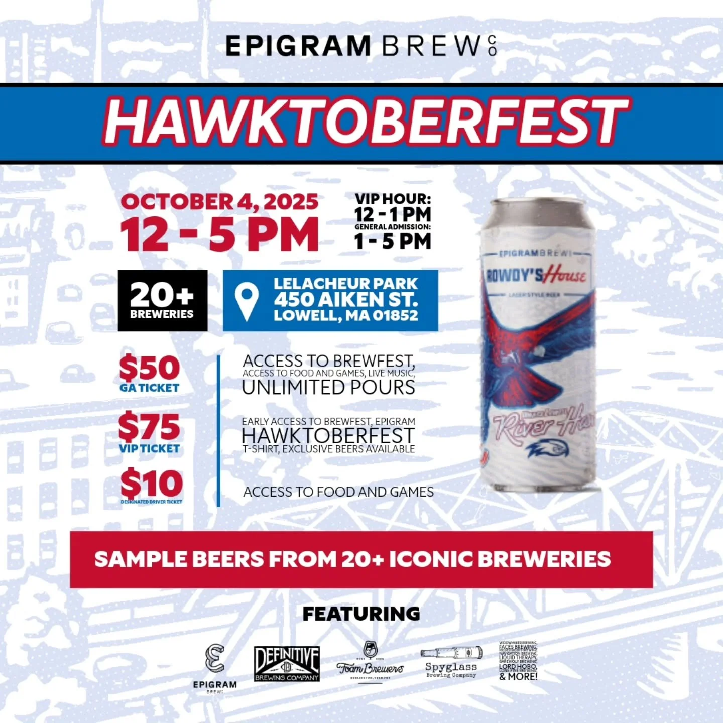 Get your cask beer fix at the first-ever Hawktoberfest beer fest at LeLacheur Park in Lowell. There will be a special cask beer tent featuring Night Windows Porter, and other local beers. Get advance tickets at the link in our bio.