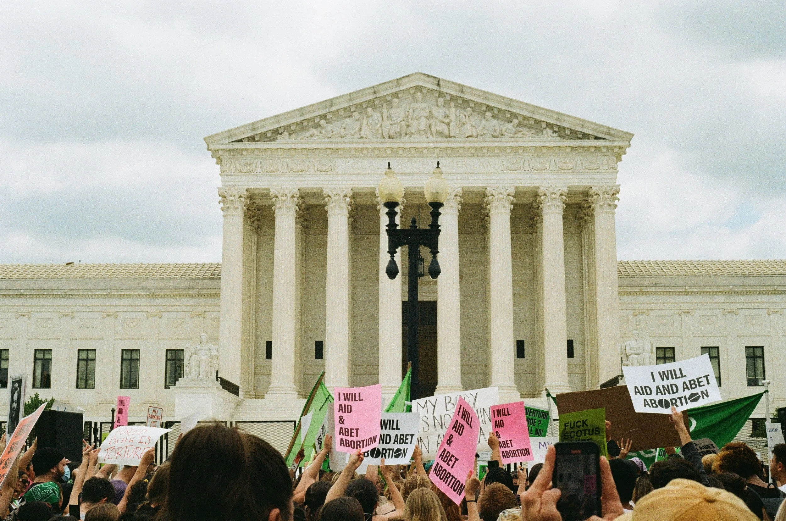  Protesters on day of overturning of Roe v Wade, June 2022 