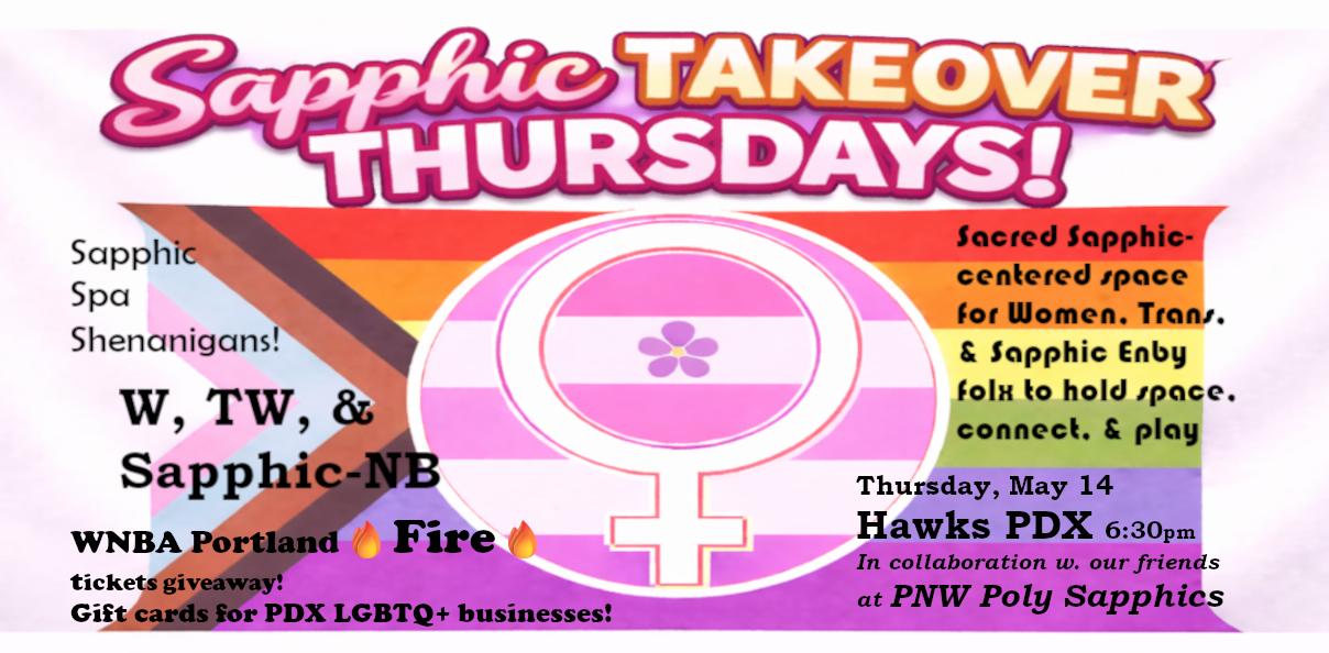 SAPPHIC TAKEOVER THURSDAY!!! Women's Day at Hawks!