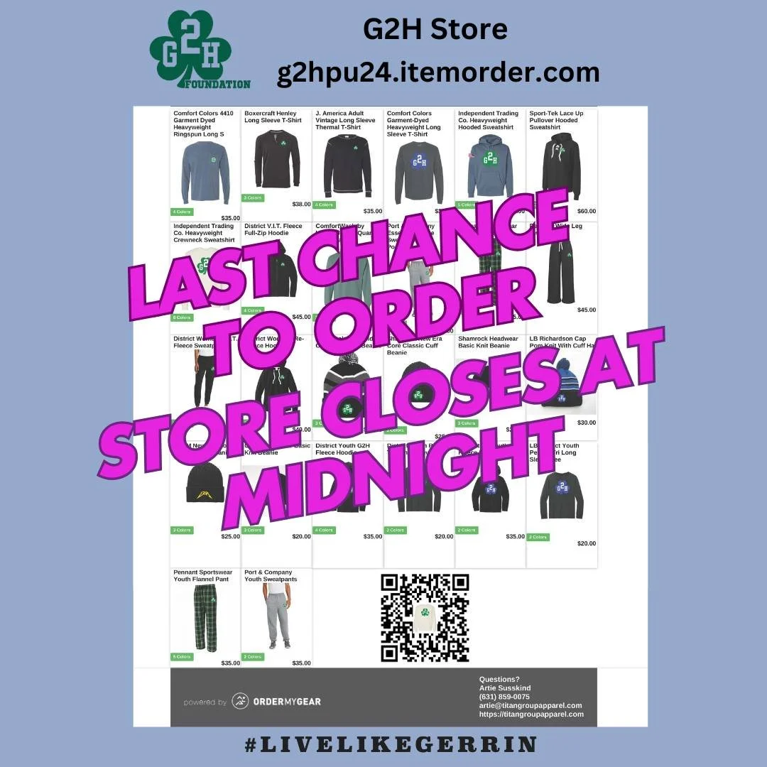 G2H Store is open till midnight for any last minute orders! 
Link in bio.
g2hpu24.itemorder.com