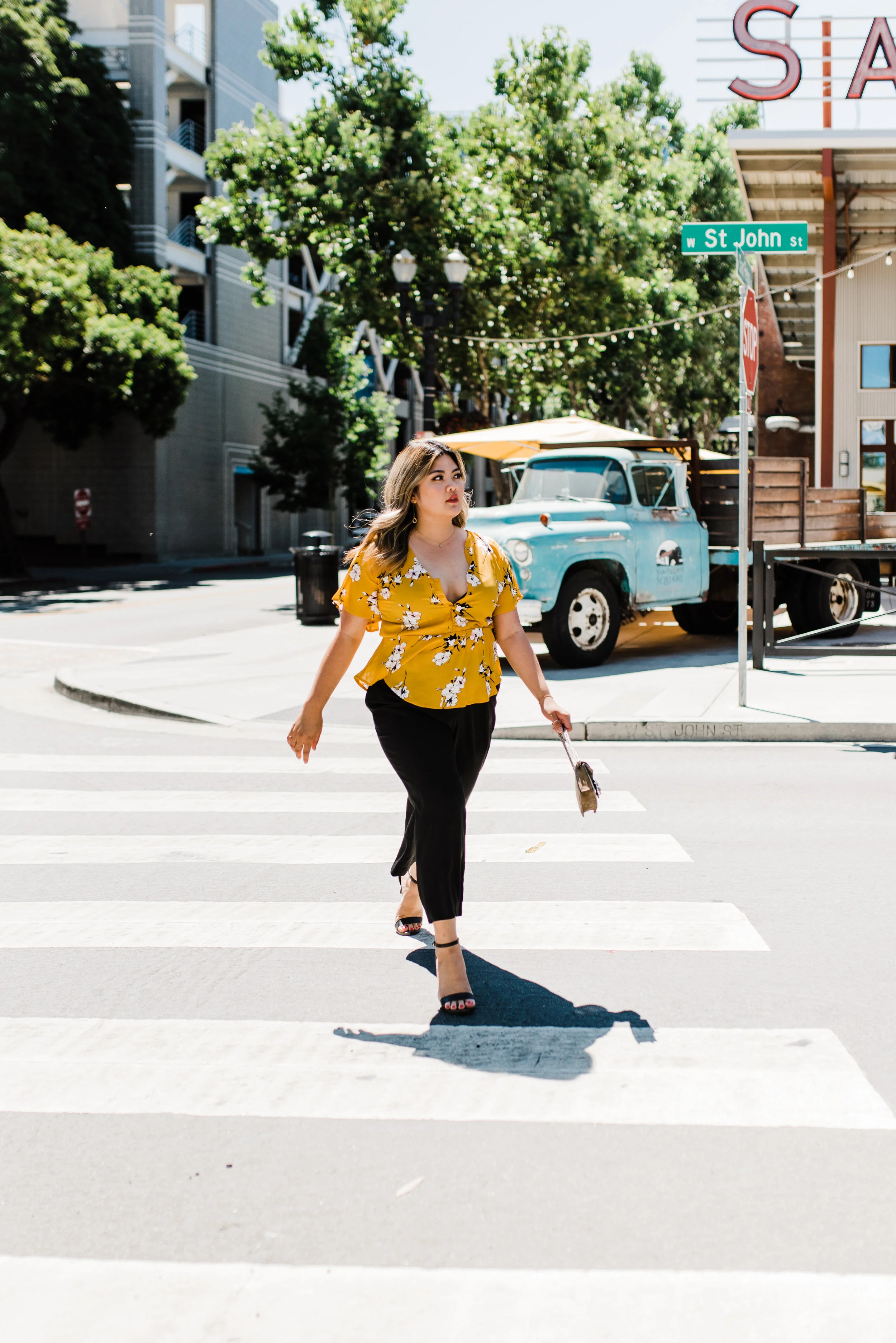 YELLOW FLORAL BLOUSE \u0026 WIDE LEG 