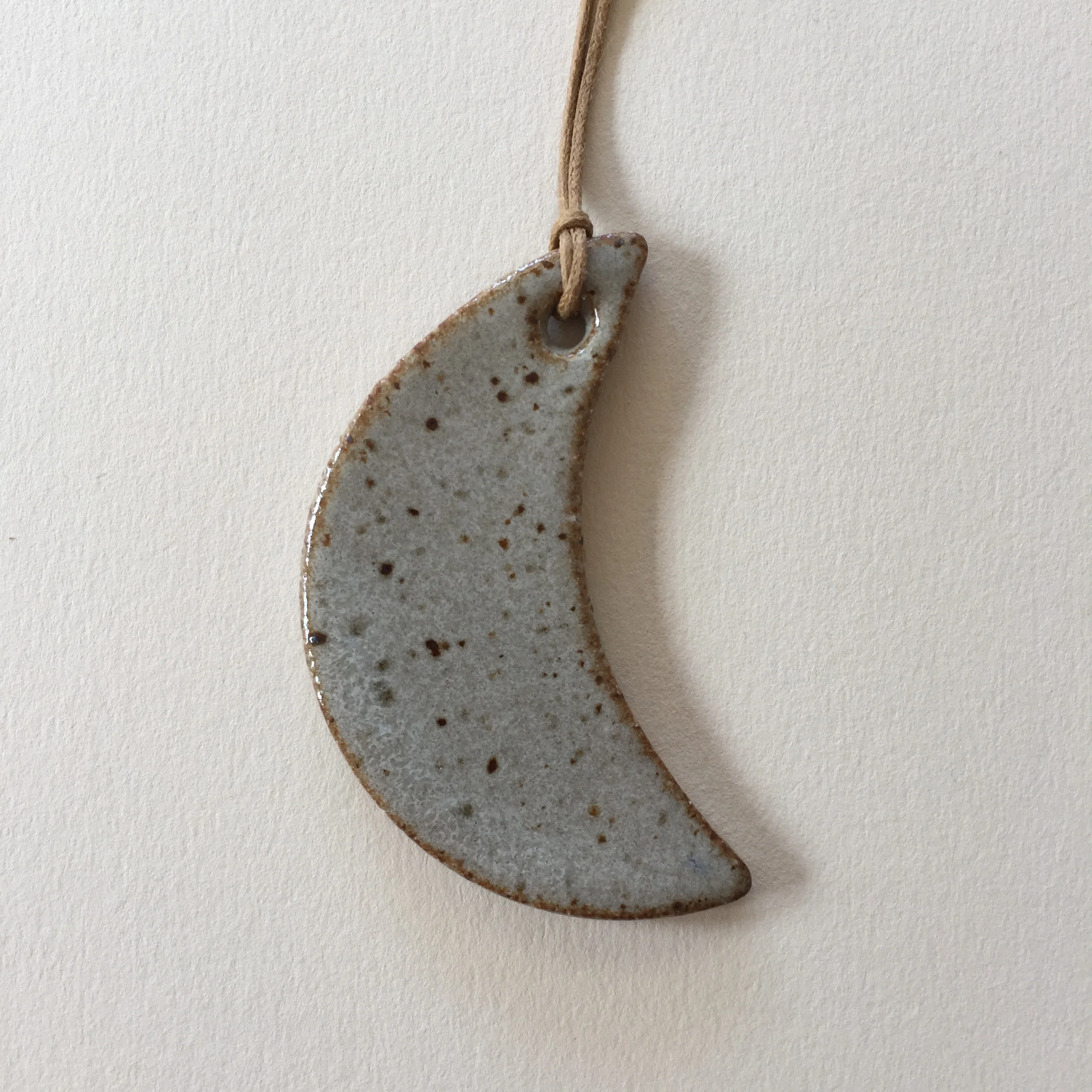 Moon Ornament - Speckled Grey
