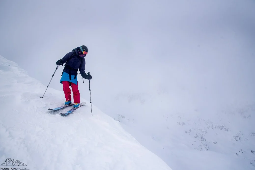 We skied out from camp via a cool loop and alpine bowls to reach the road.
