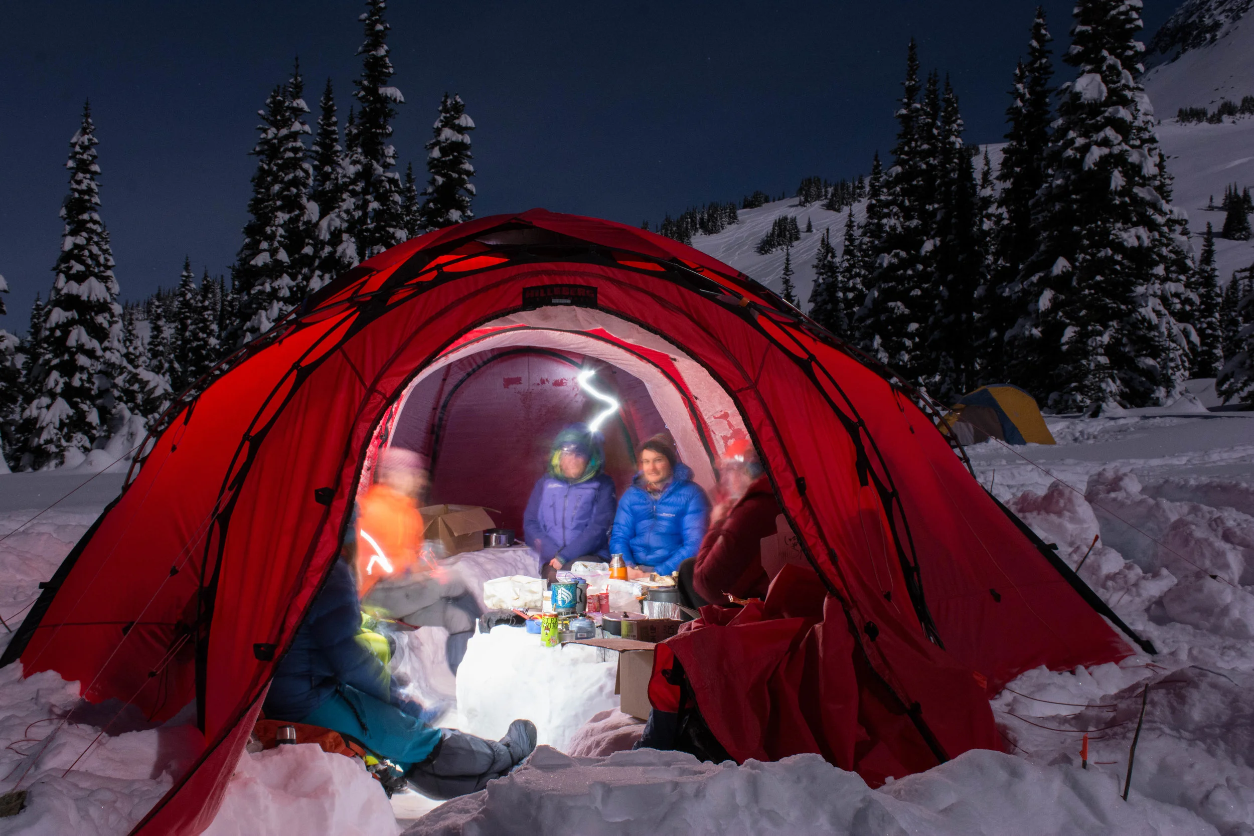 A view from the outside at the spacious inner of our dome tents. Photo Rich So.