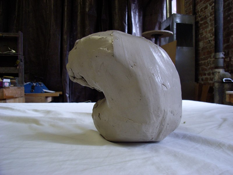  Original model in Clay,&nbsp;2005  size 6 1/2 x 6 1/2 x 5 inches 