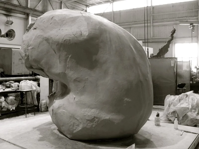 The commissioned enlargement to 8' tall bronze casting at Foundry Polich Art Works, NY, 2007