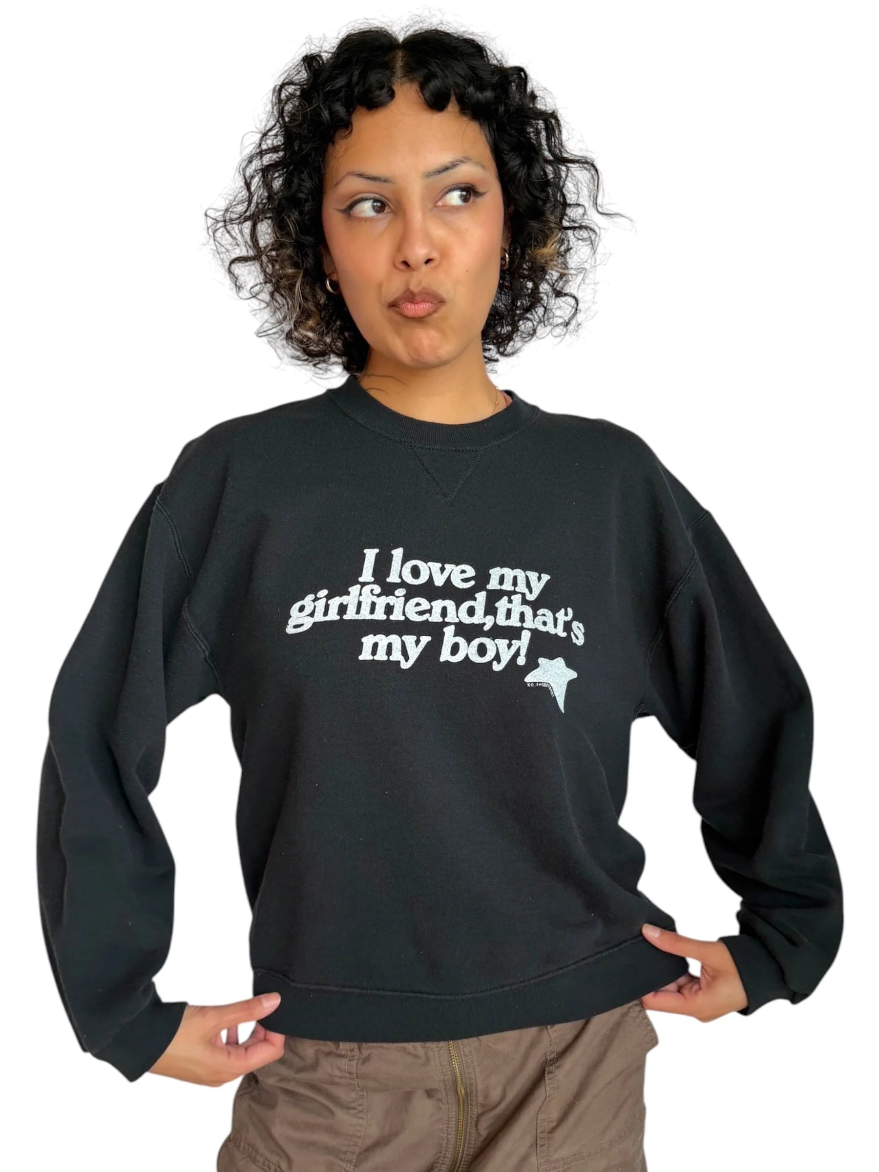 I Love My Girlfriend, That's My Boy Sweatshirt - M