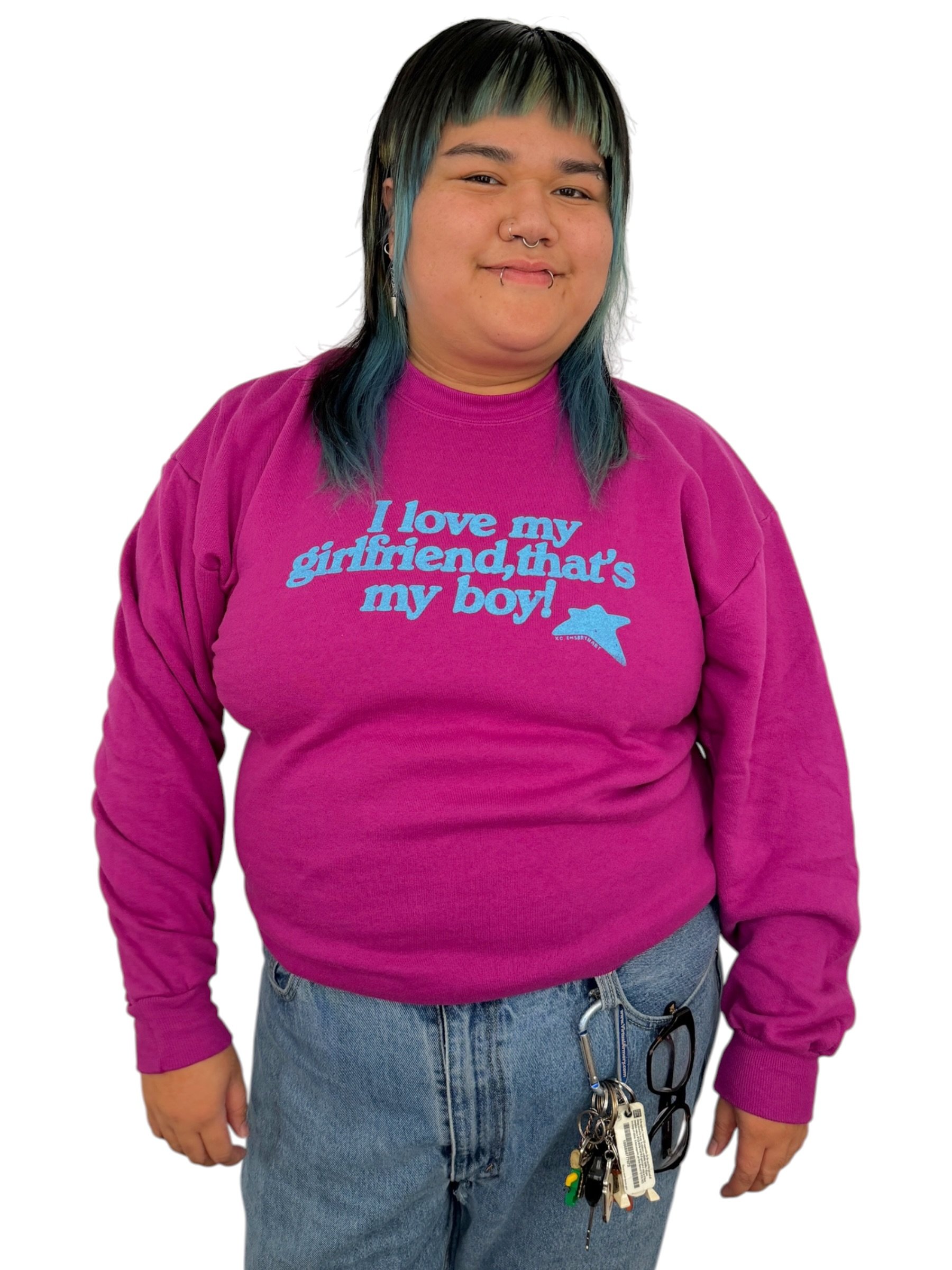 I Love My Girlfriend, That's My Boy! Sweatshirt - XL