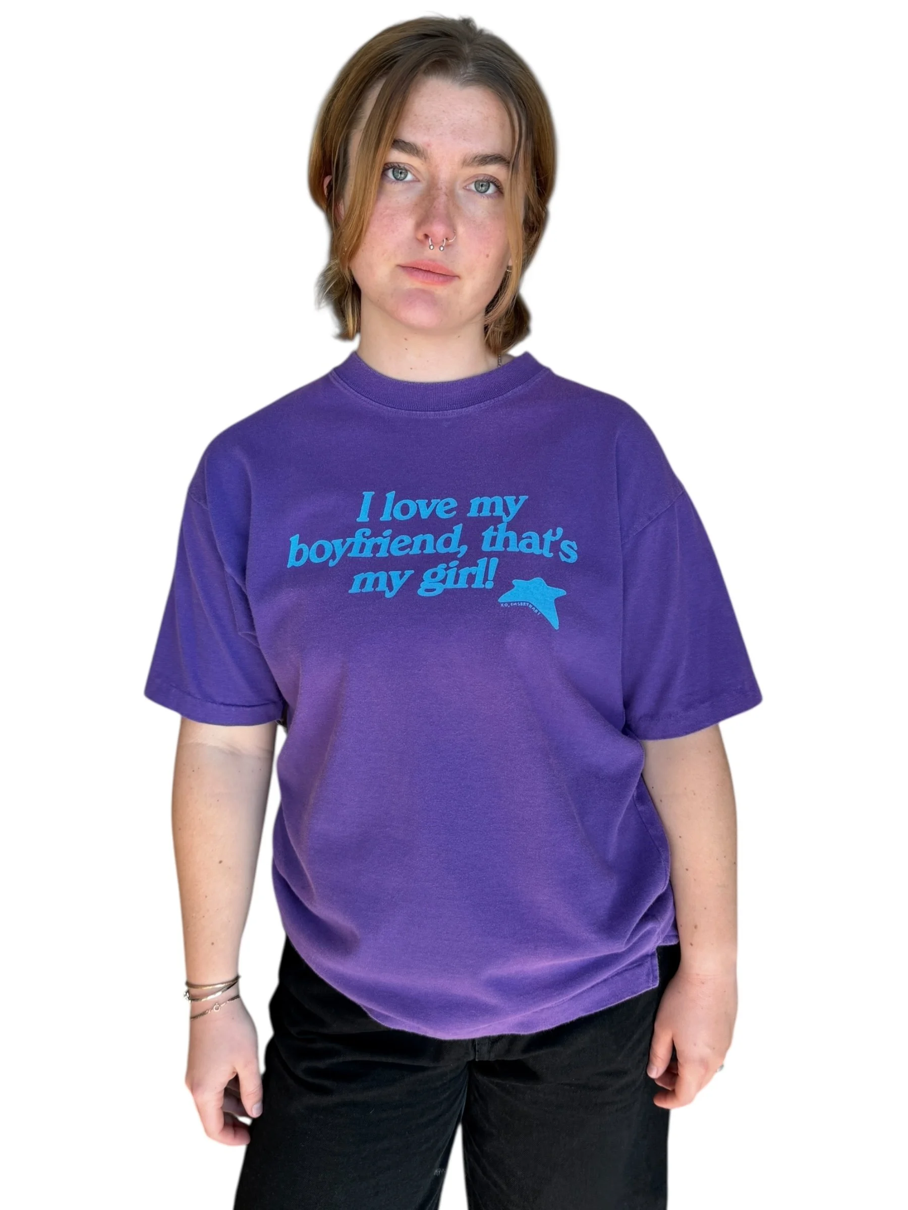 i love my boyfriend, that's my girl tee - m