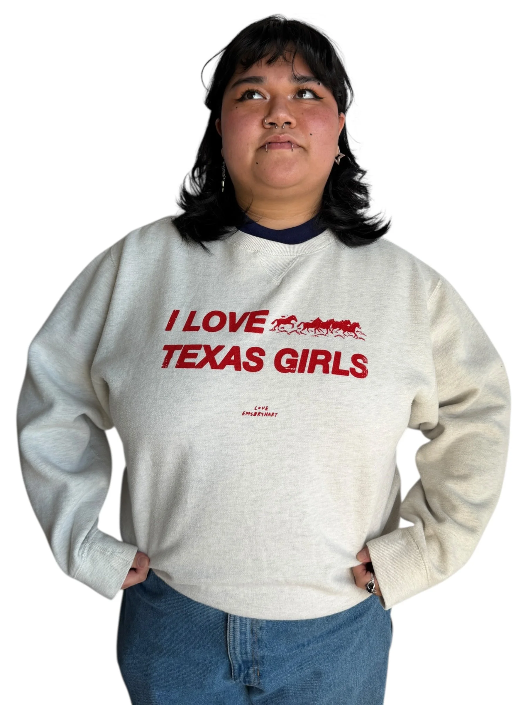 I Love Texas Girls Sweatshirt - XL