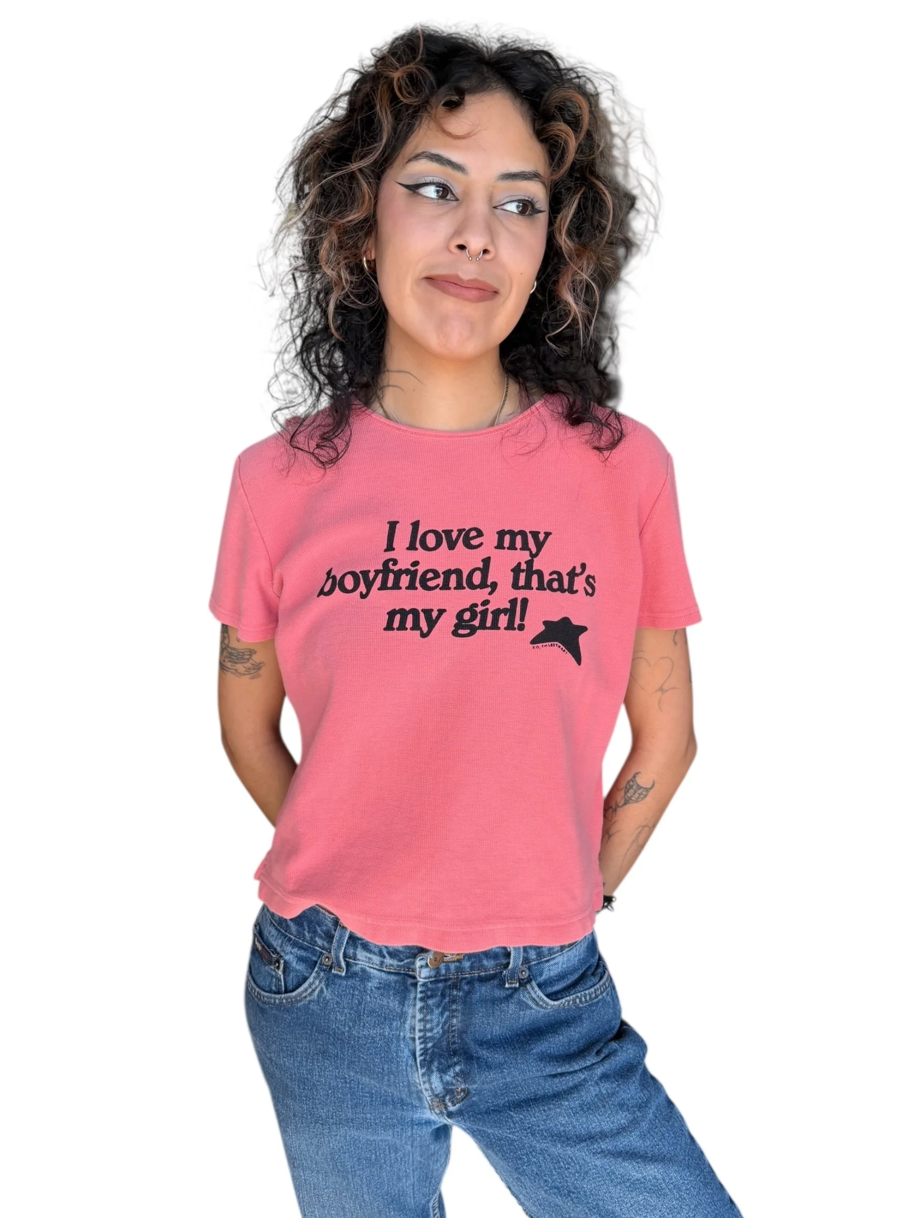 i love my boyfriend, that's my girl tee - m