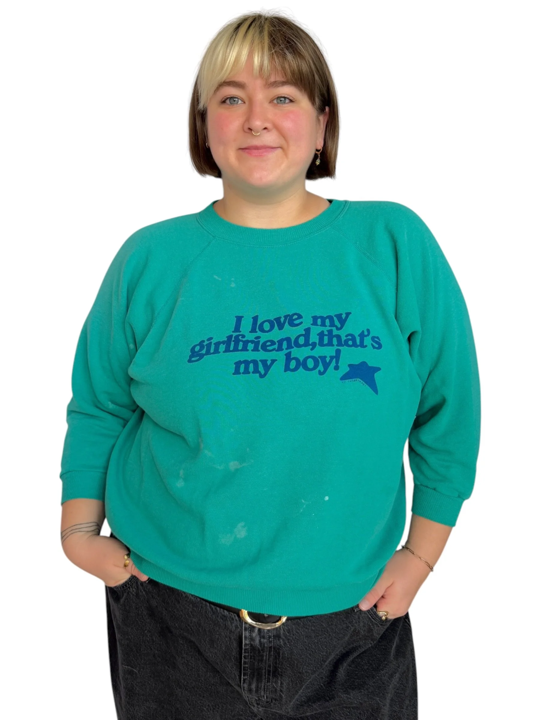 I Love My Girlfriend, That's My Boy Sweatshirt - 2XL